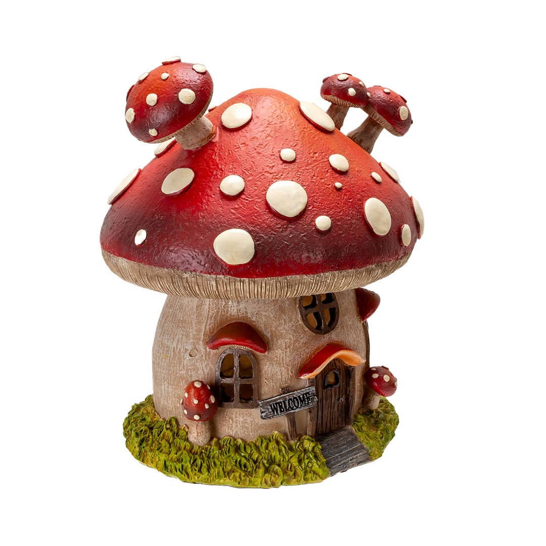 Whimsical Garden Toadstool Mushroom House with LED - Image 3