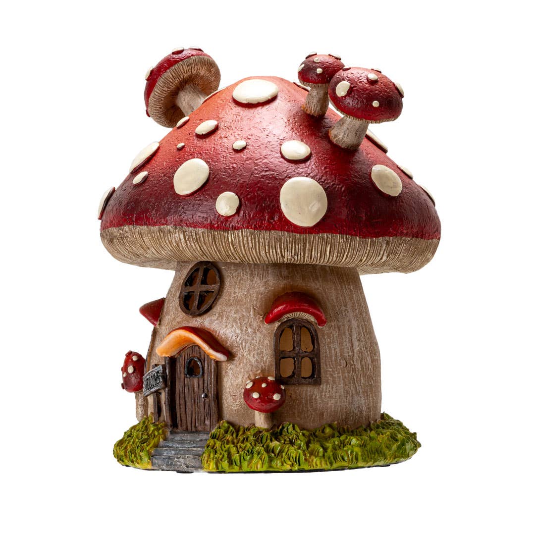 Whimsical Garden Toadstool Mushroom House with LED - Image 5