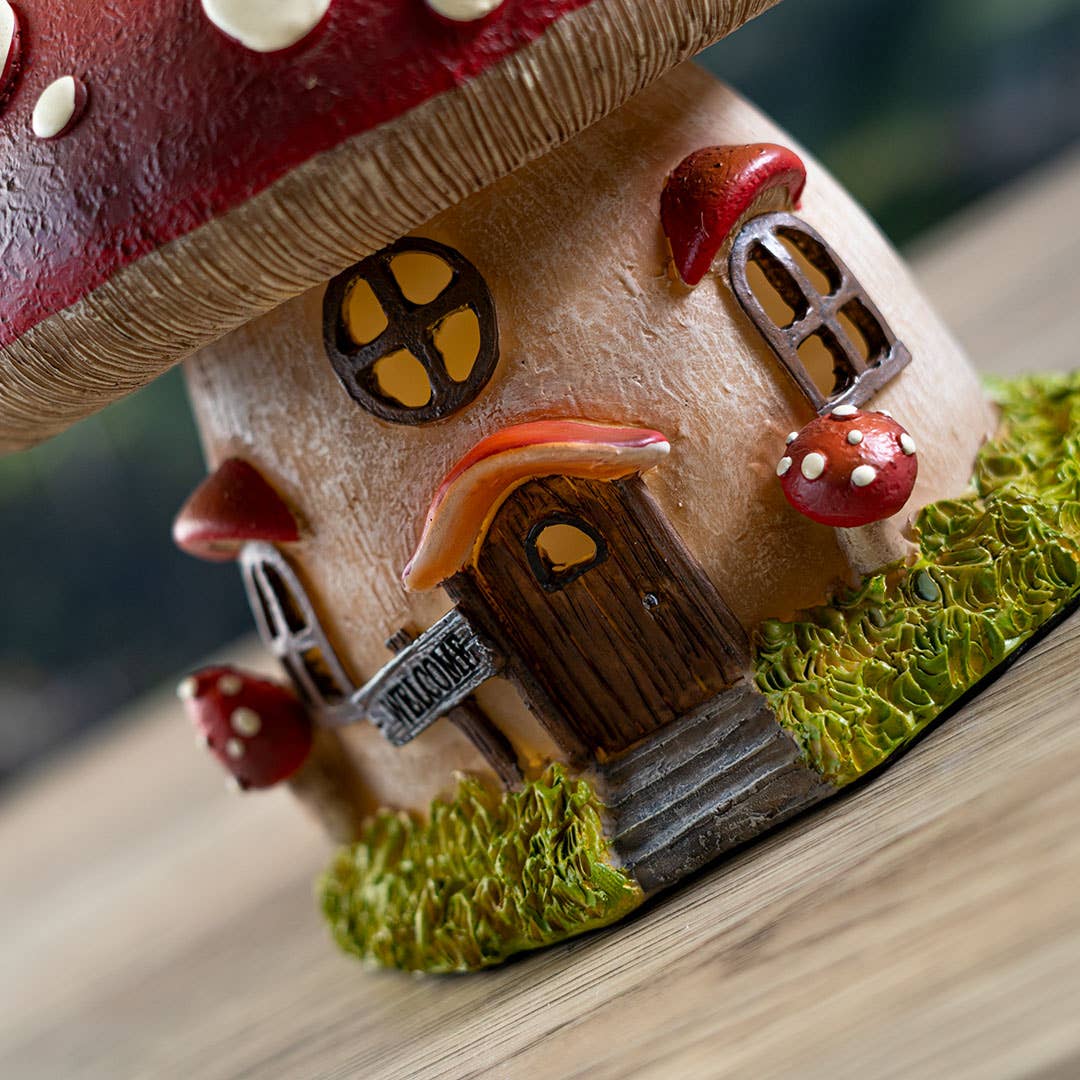 Whimsical Garden Toadstool Mushroom House with LED - Image 7