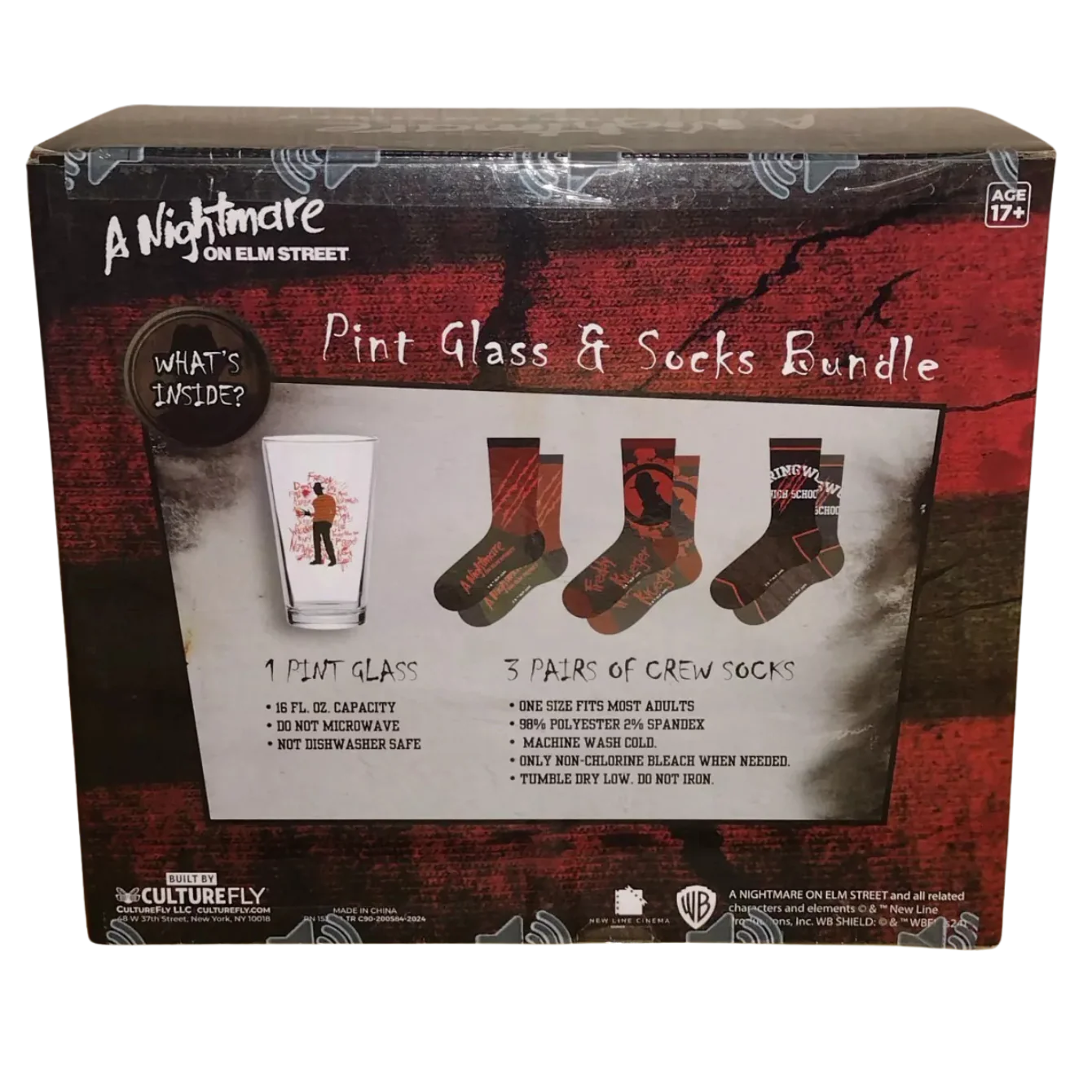 A NIGHTMARE ON ELM STREET PINT GLASS & SOCKS SET - Image 2