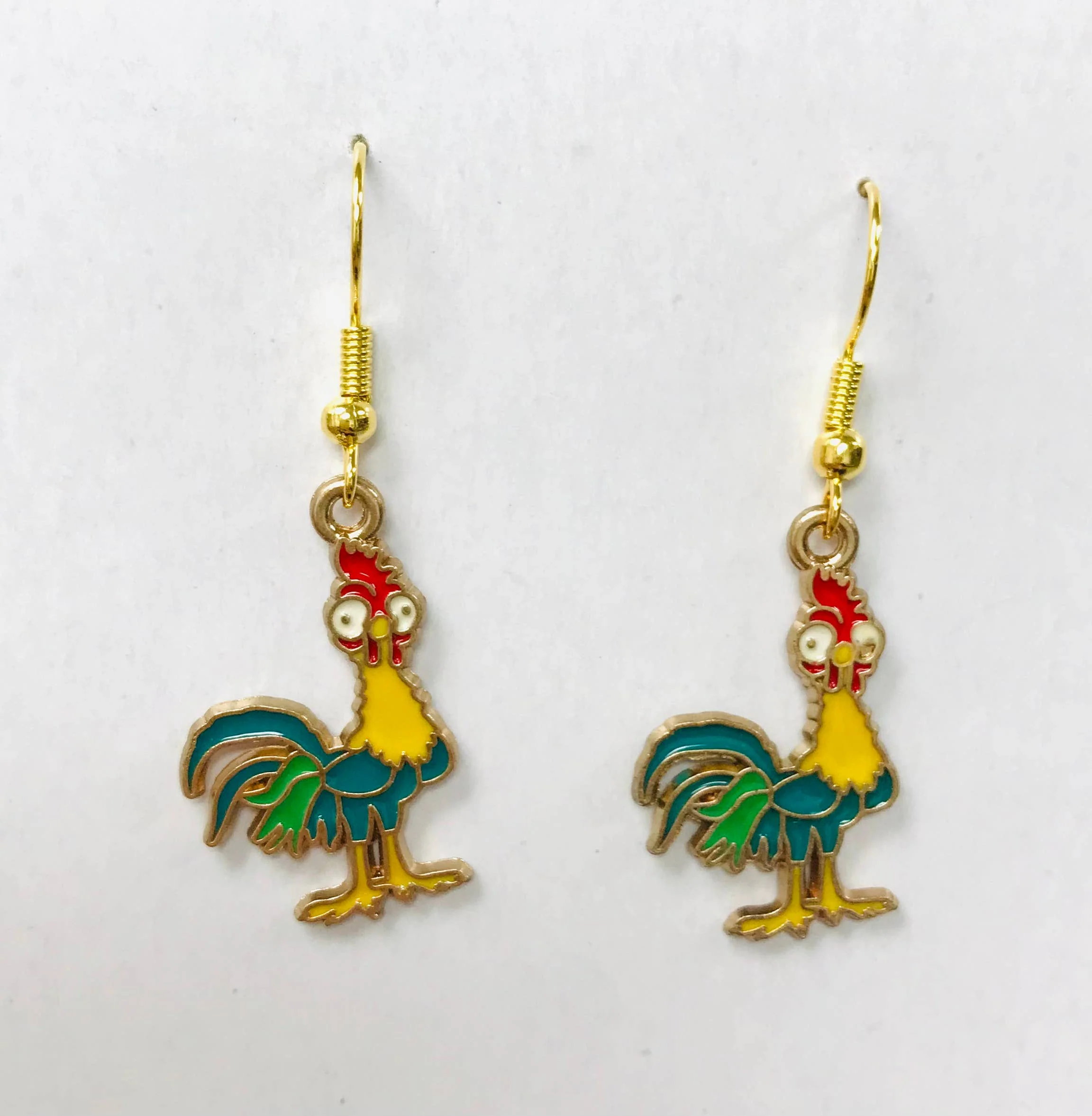 Acrylic Hen Wearing Boots Earrings - Image 2