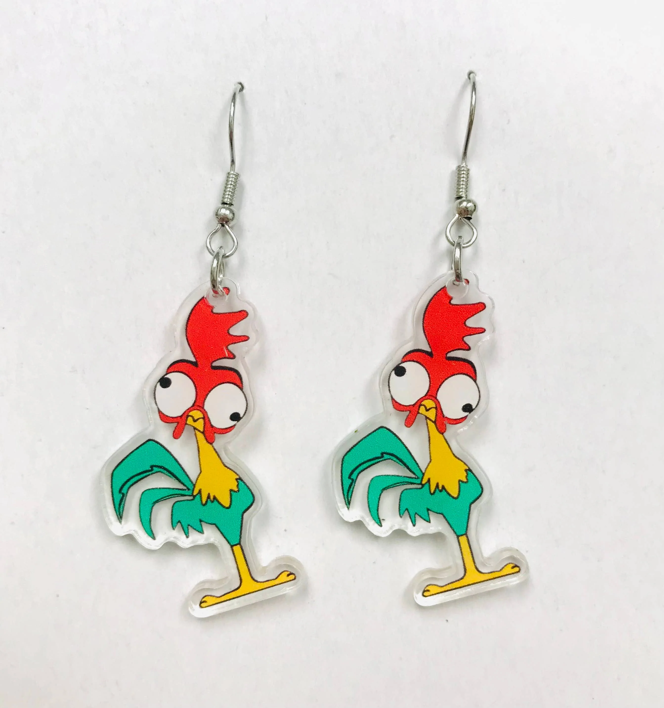 Acrylic Hen Wearing Boots Earrings - Image 3