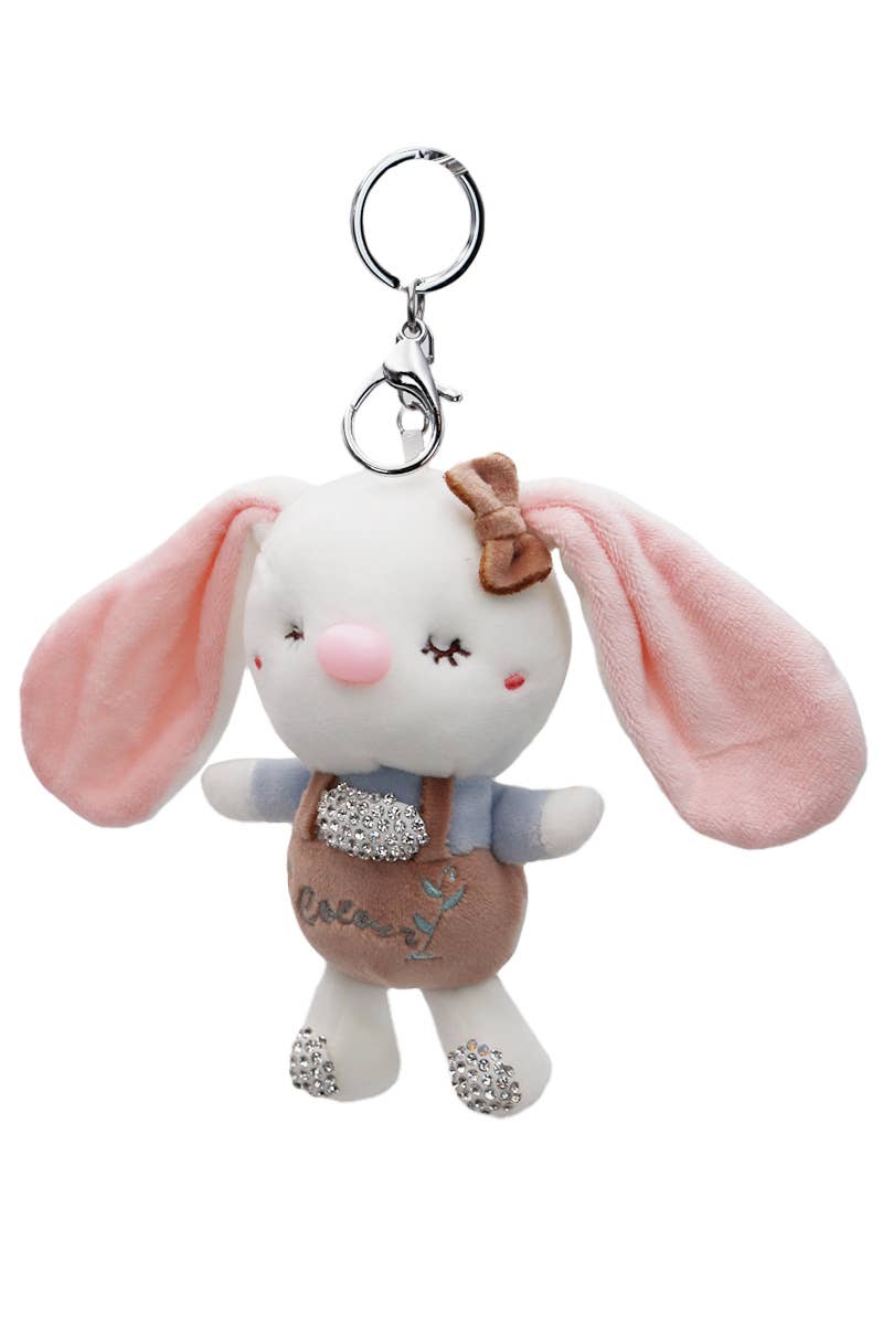 Bunny Bling Rhinestone Plushie Doll Key Chain Random Color - Image 4