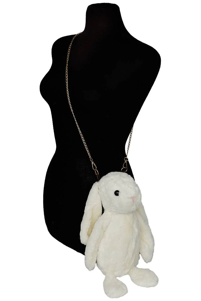 Bunny Rabbit Fuzzy Faux Fur Crossbody Bag Random Color - Image 6