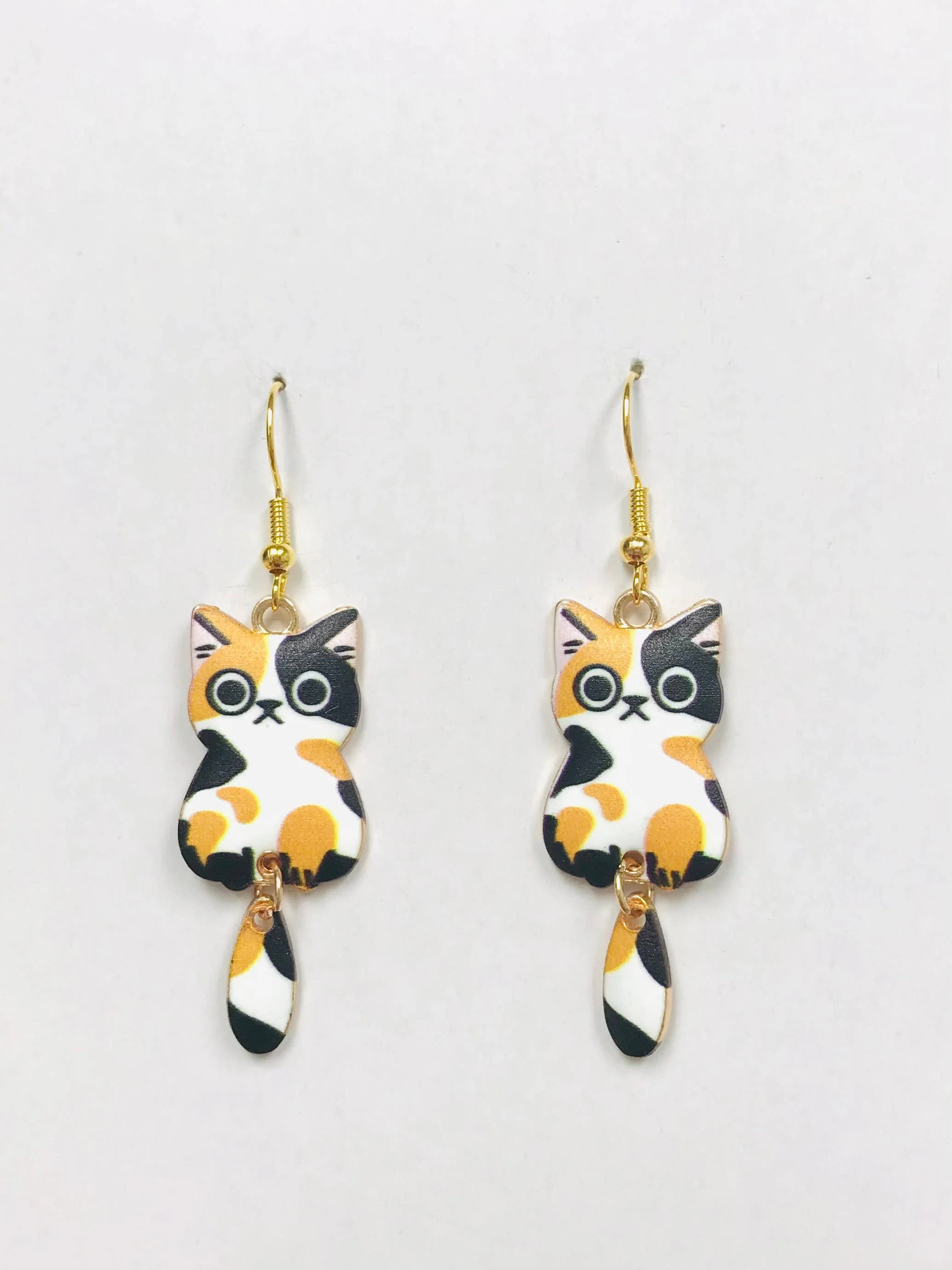 Calico Cat Wagging Tail Earrings - Image 2