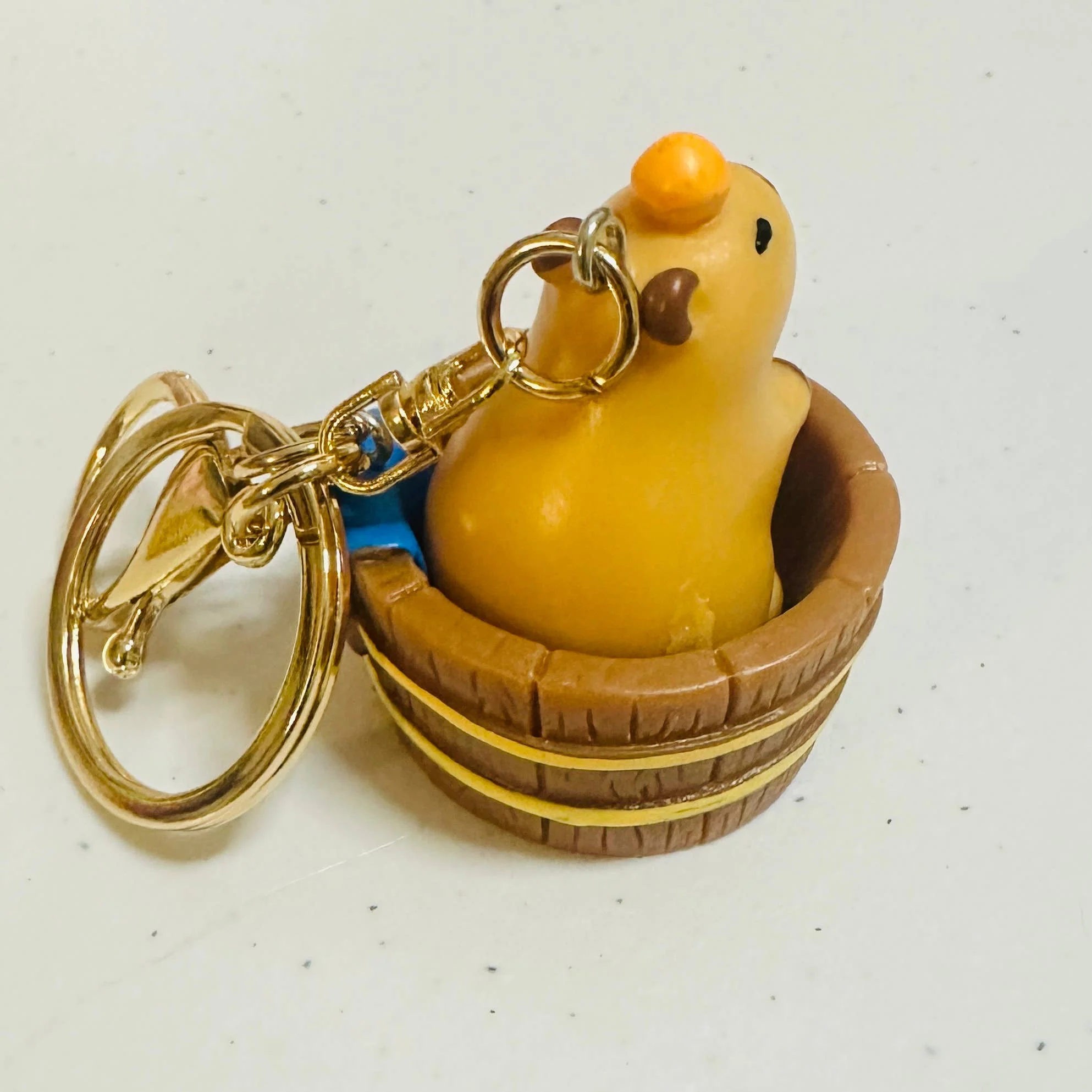 Capybara Bathtub Figurine Keychain Orange Acrylic Key Charm - Image 10