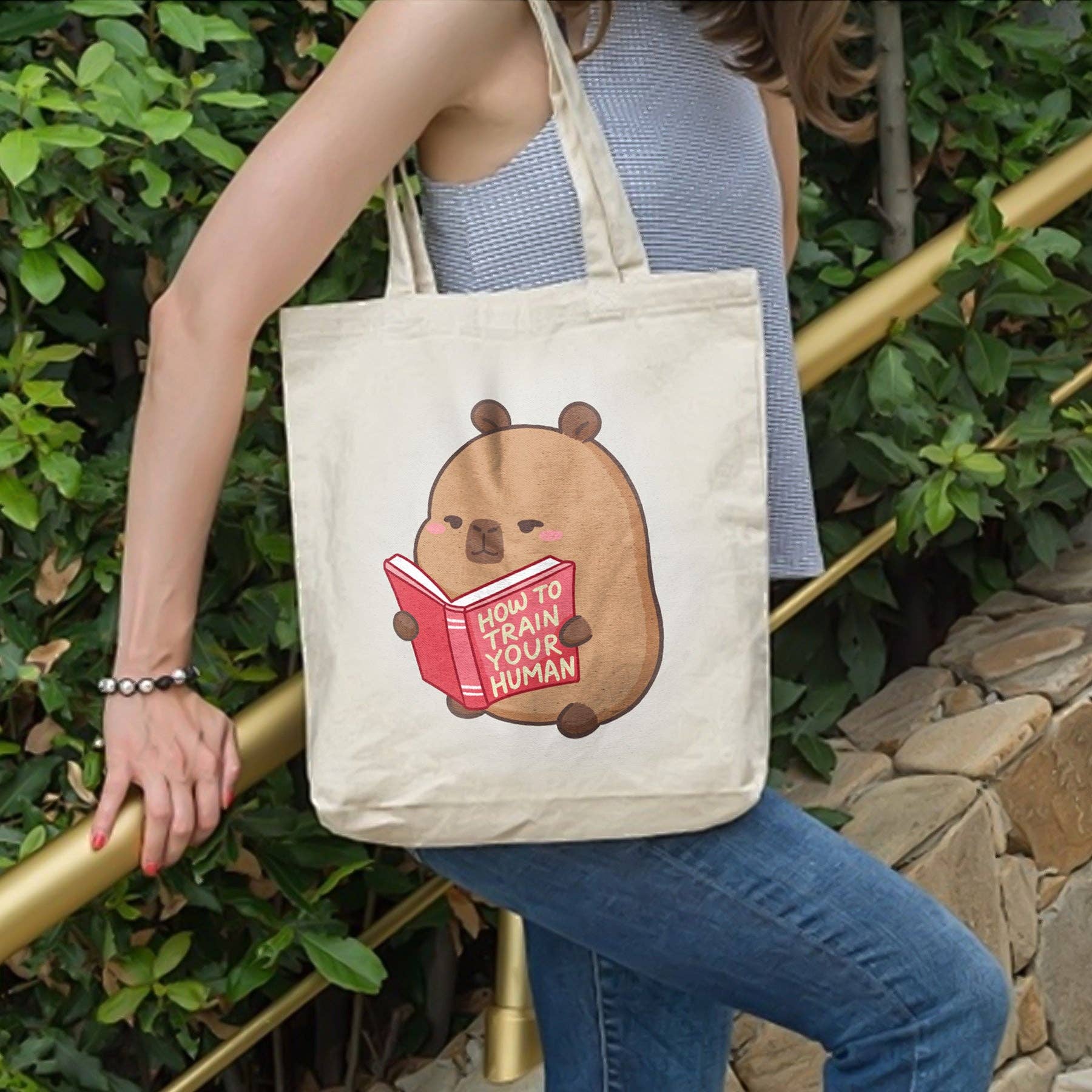 Capybara Canvas Tote Bag One Bag Two Designs - Image 2