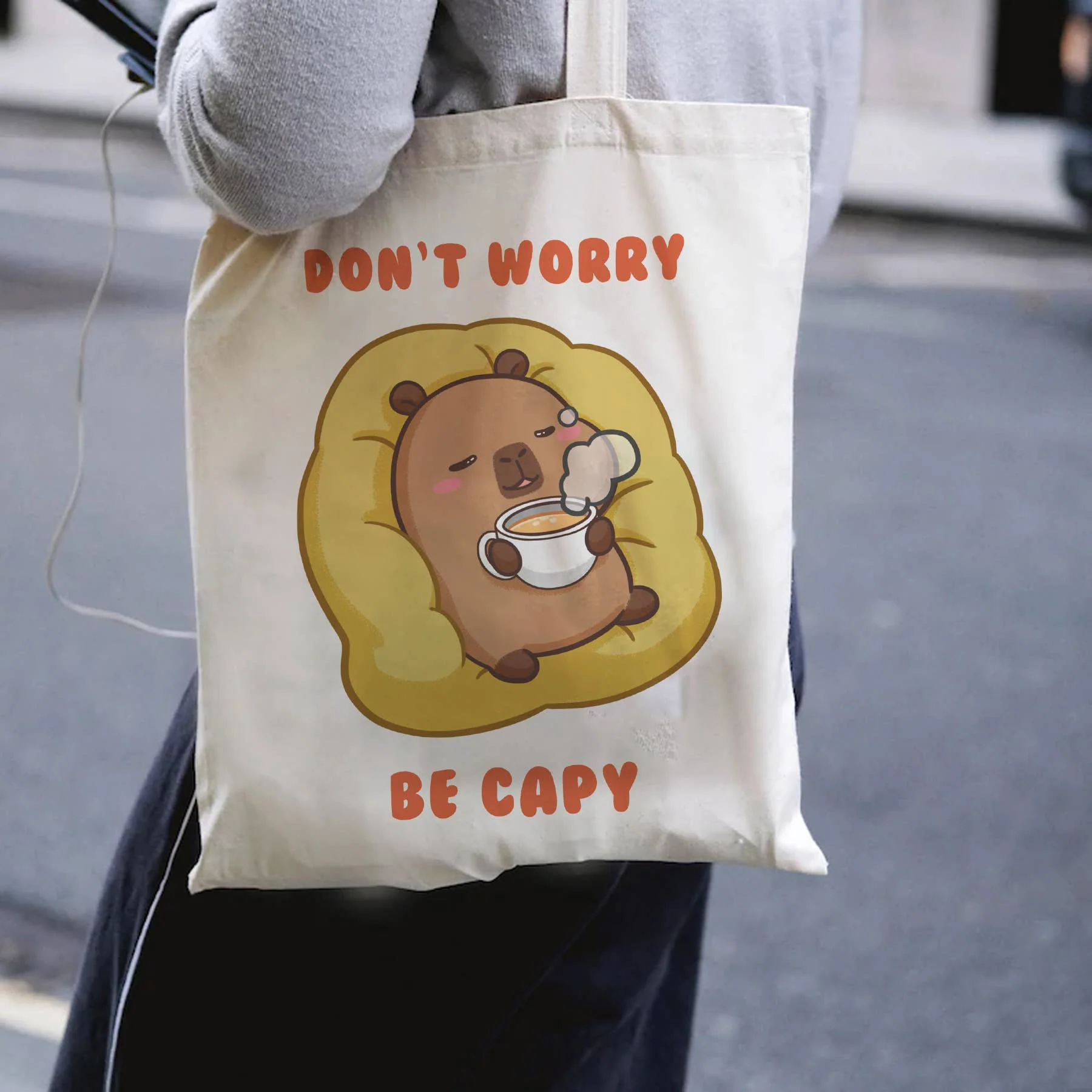 Capybara Canvas Tote Bag One Bag Two Designs - Image 3