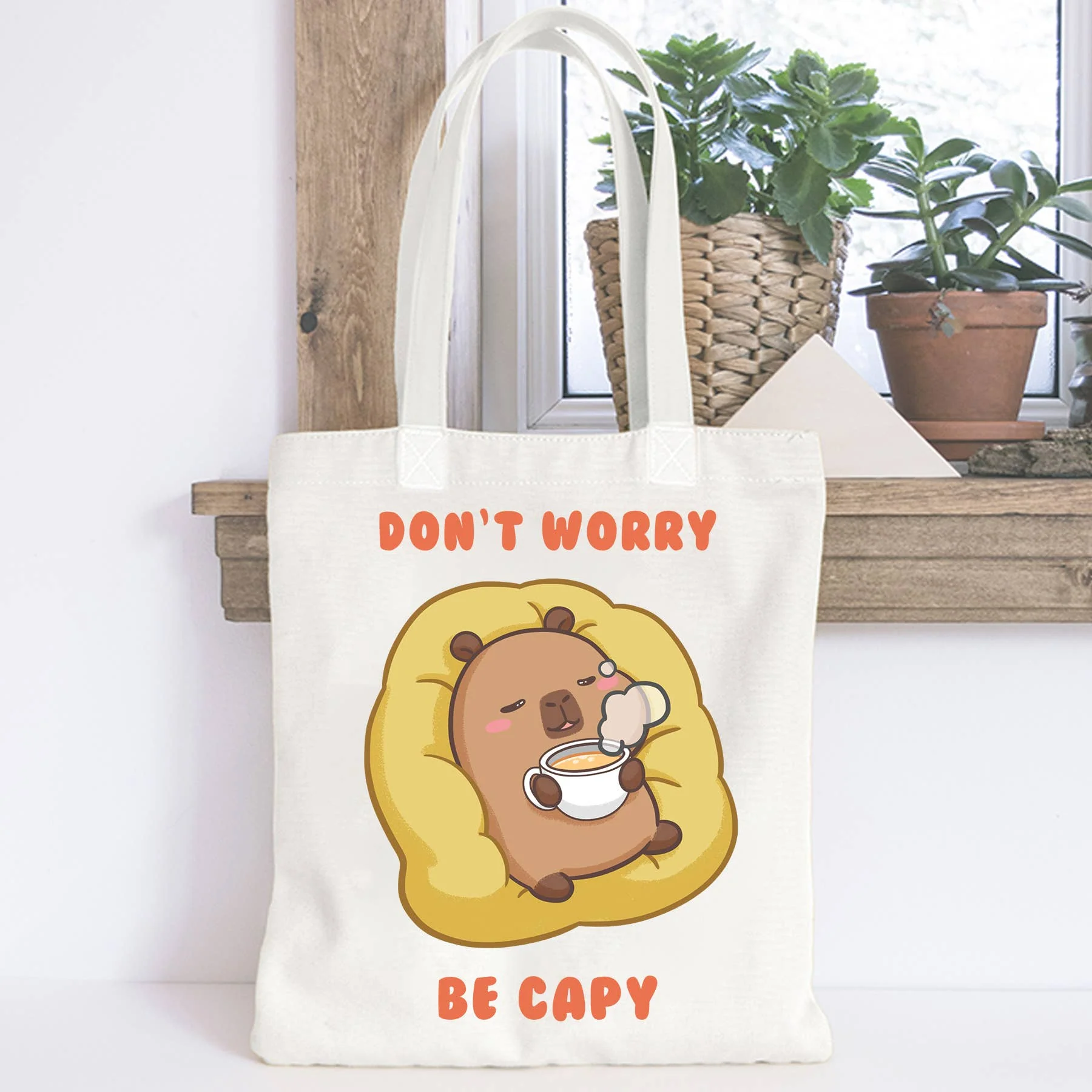 Capybara Canvas Tote Bag One Bag Two Designs - Image 4
