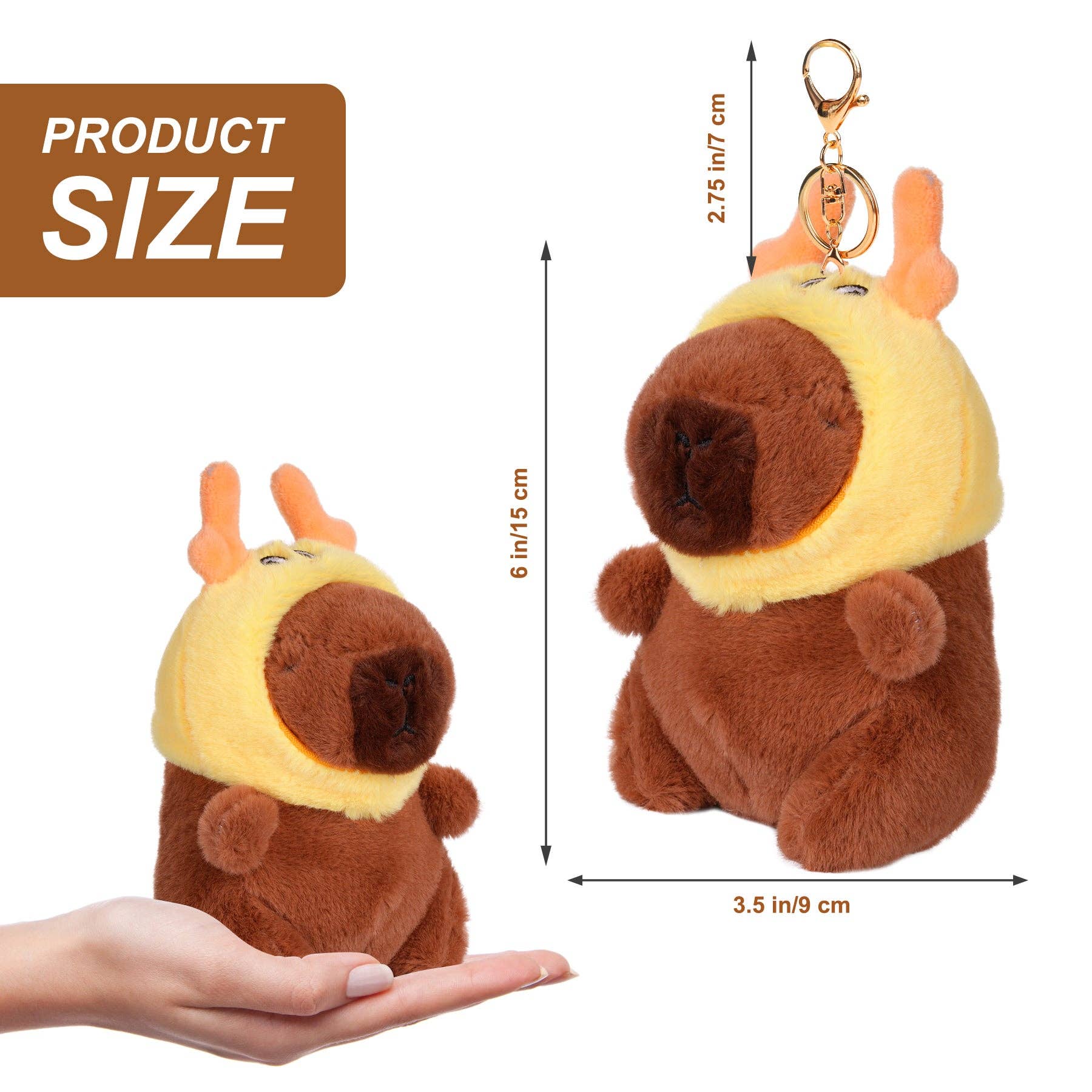 Capybara Dragon Hat Plush Keychain - Image 2