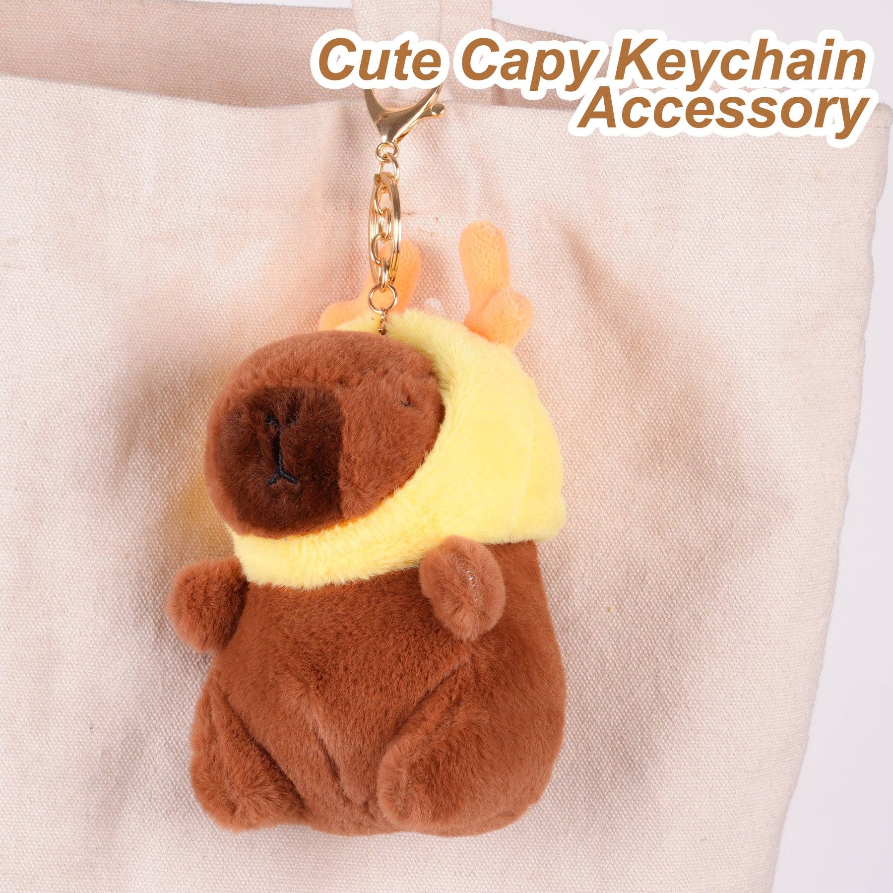 Capybara Dragon Hat Plush Keychain - Image 5