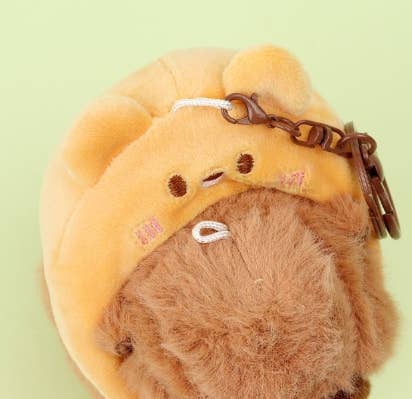 Capybara Plush Keychain – BIG Neck Hood Series - Image 4