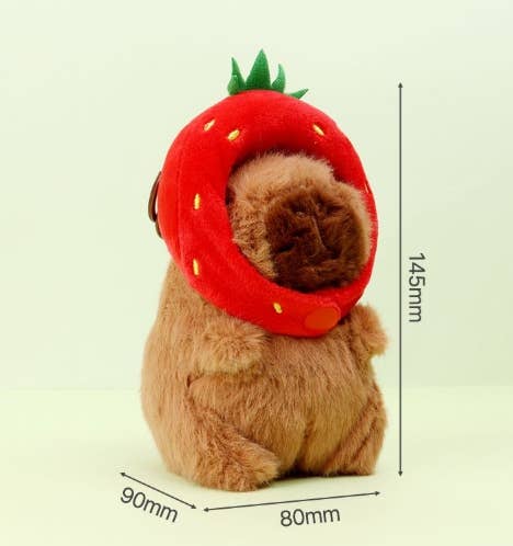 Capybara Plush Keychain – BIG Neck Hood Series - Image 8
