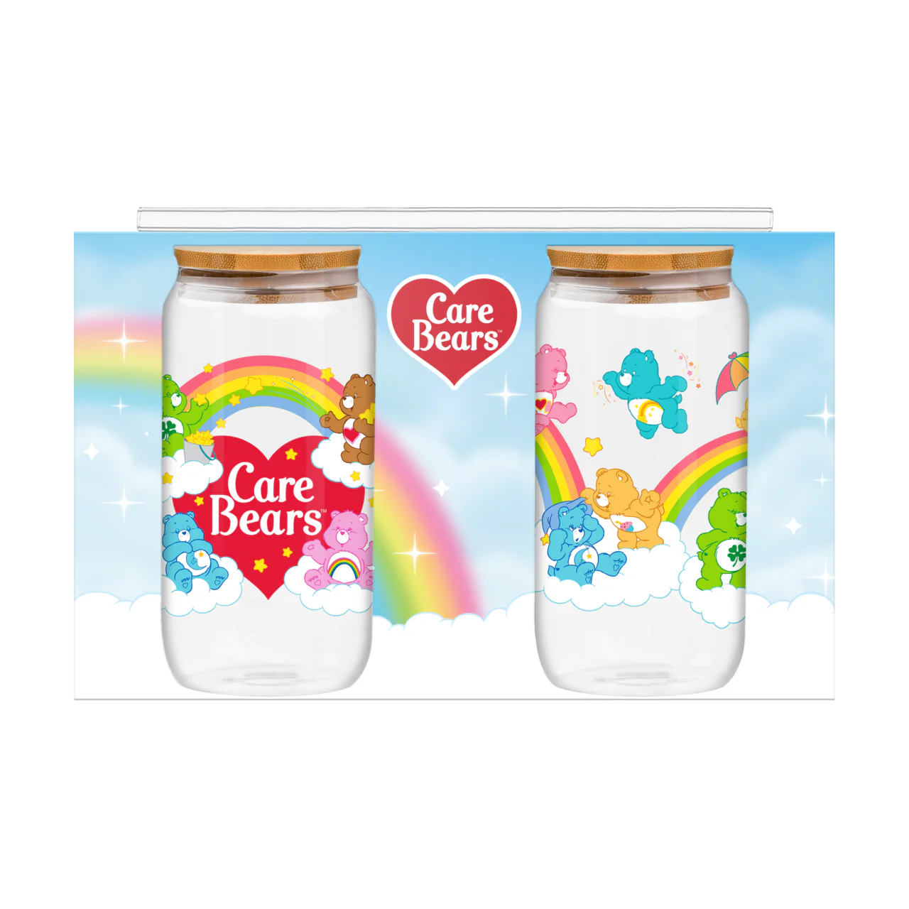 Care Bears Legacy Guide Rainbow Group & Logo 2pk 16oz Glass Tumbler - Image 2