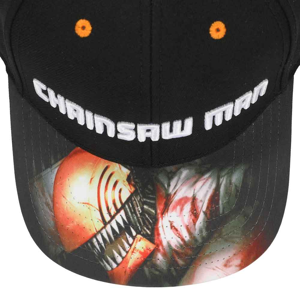 CHAINSAW MAN RAISED LOGO EMBROIDERED PRE-CURVED BILL SNAPBACK - Image 2