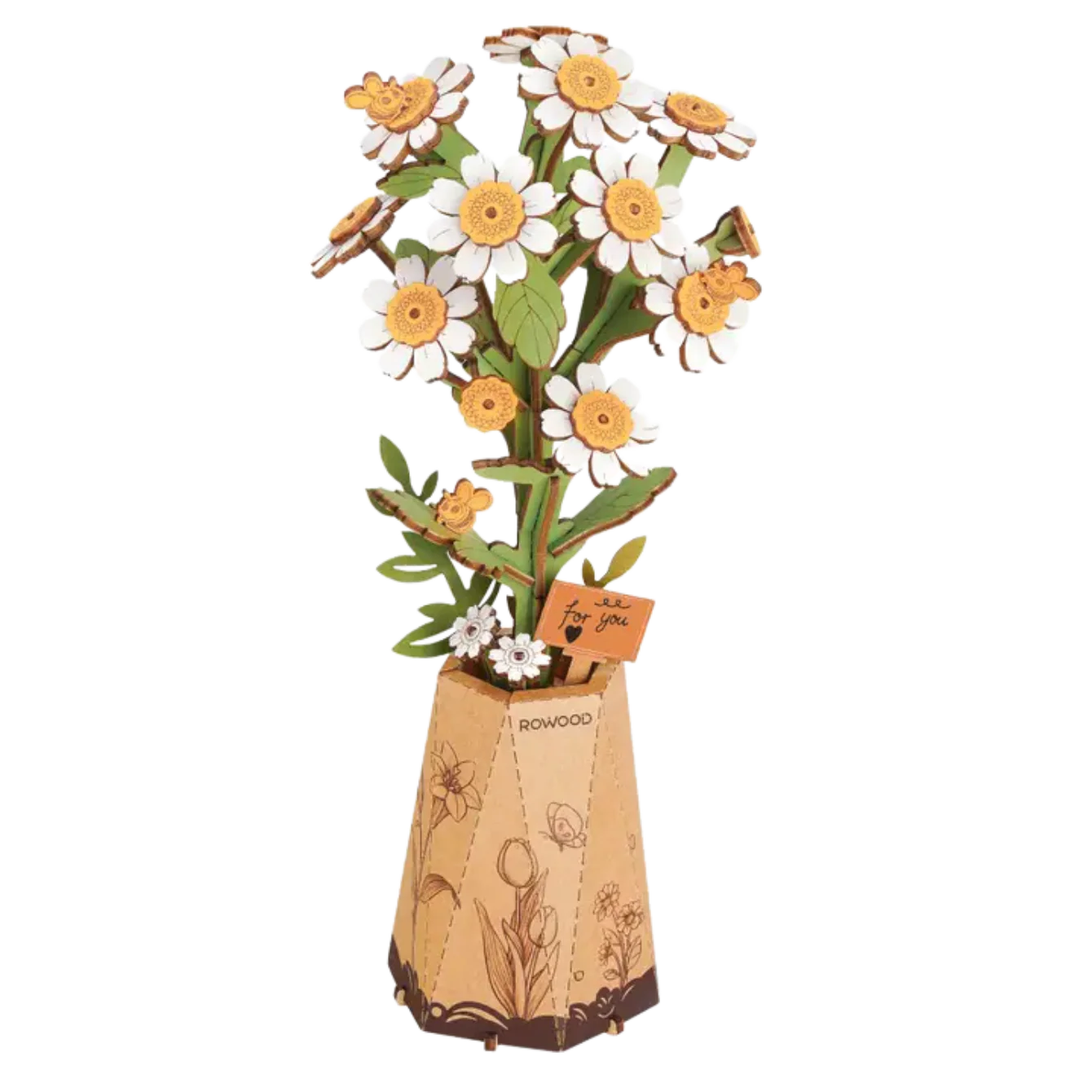 Chamomile Rowood Diy Wooden Flower Bouquet 3D Wooden - Image 2