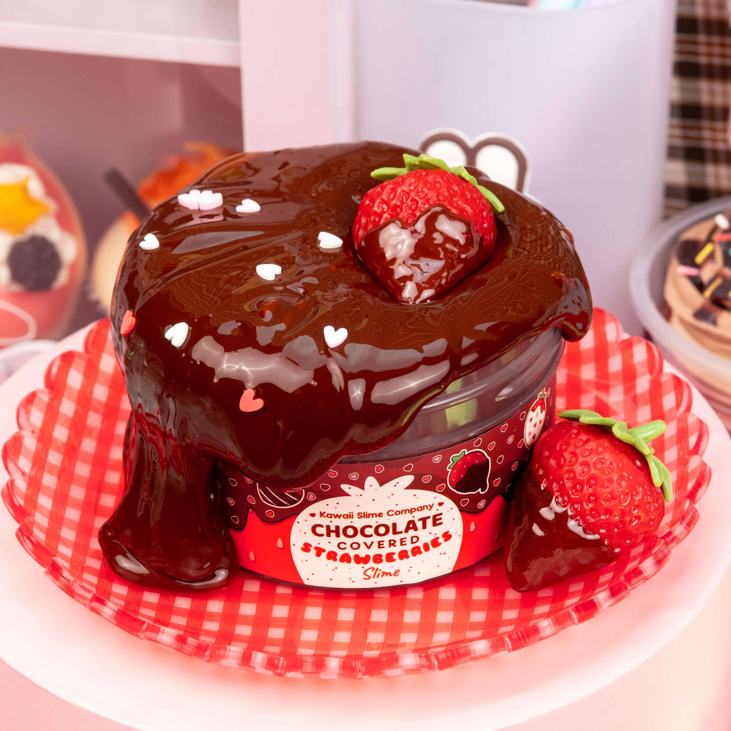 Chocolate Covered Strawberries Glossy Slime - Image 2