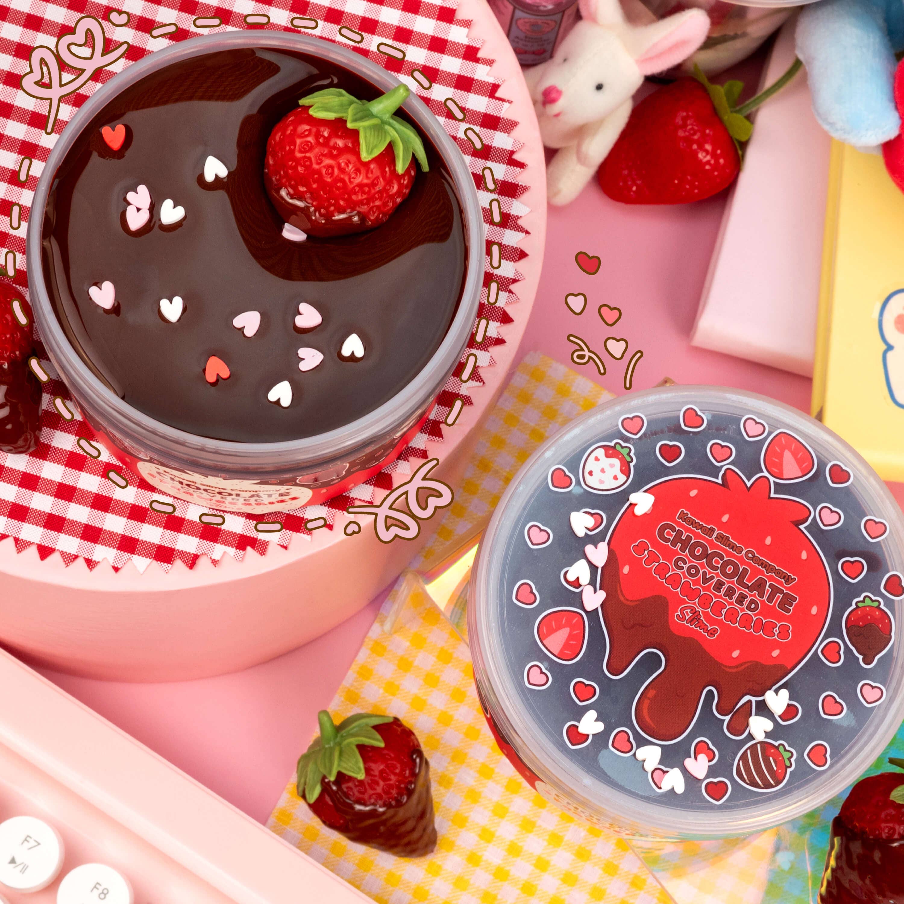 Chocolate Covered Strawberries Glossy Slime - Image 4