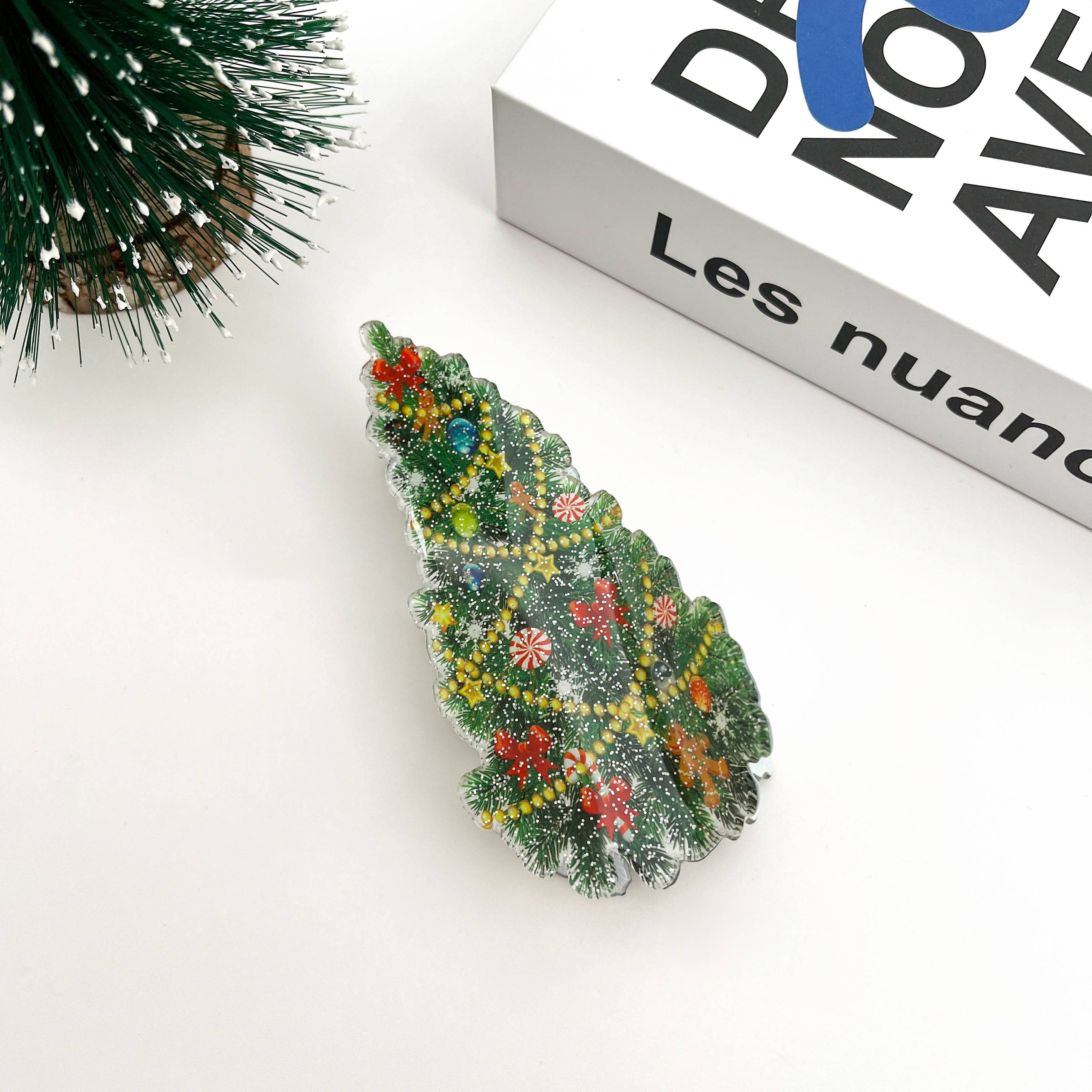 Christmas Tree Hair Clip,Christmas Claw Clip - Image 4