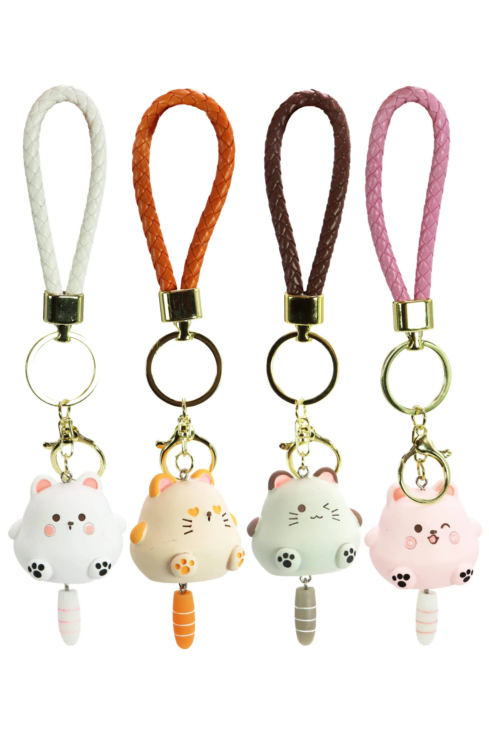 Chubby Kitty Cat Matte 3d Resin Key Ring - Image 2