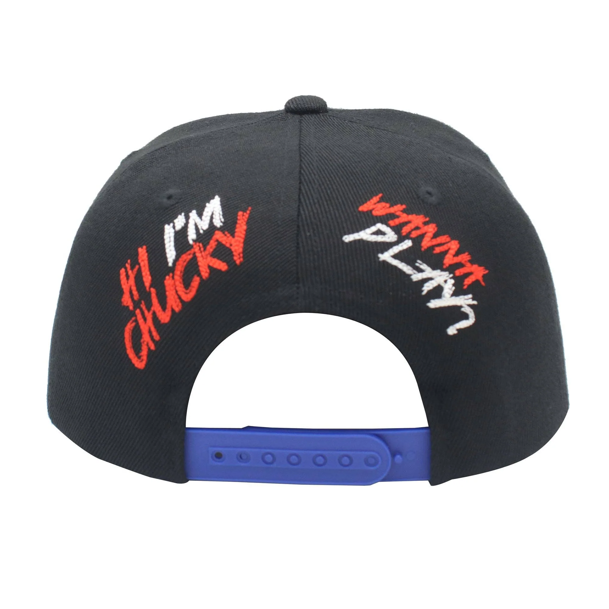 Chucky Splatter Flat Brim Baseball Hat with Knife Embroidery - Image 3