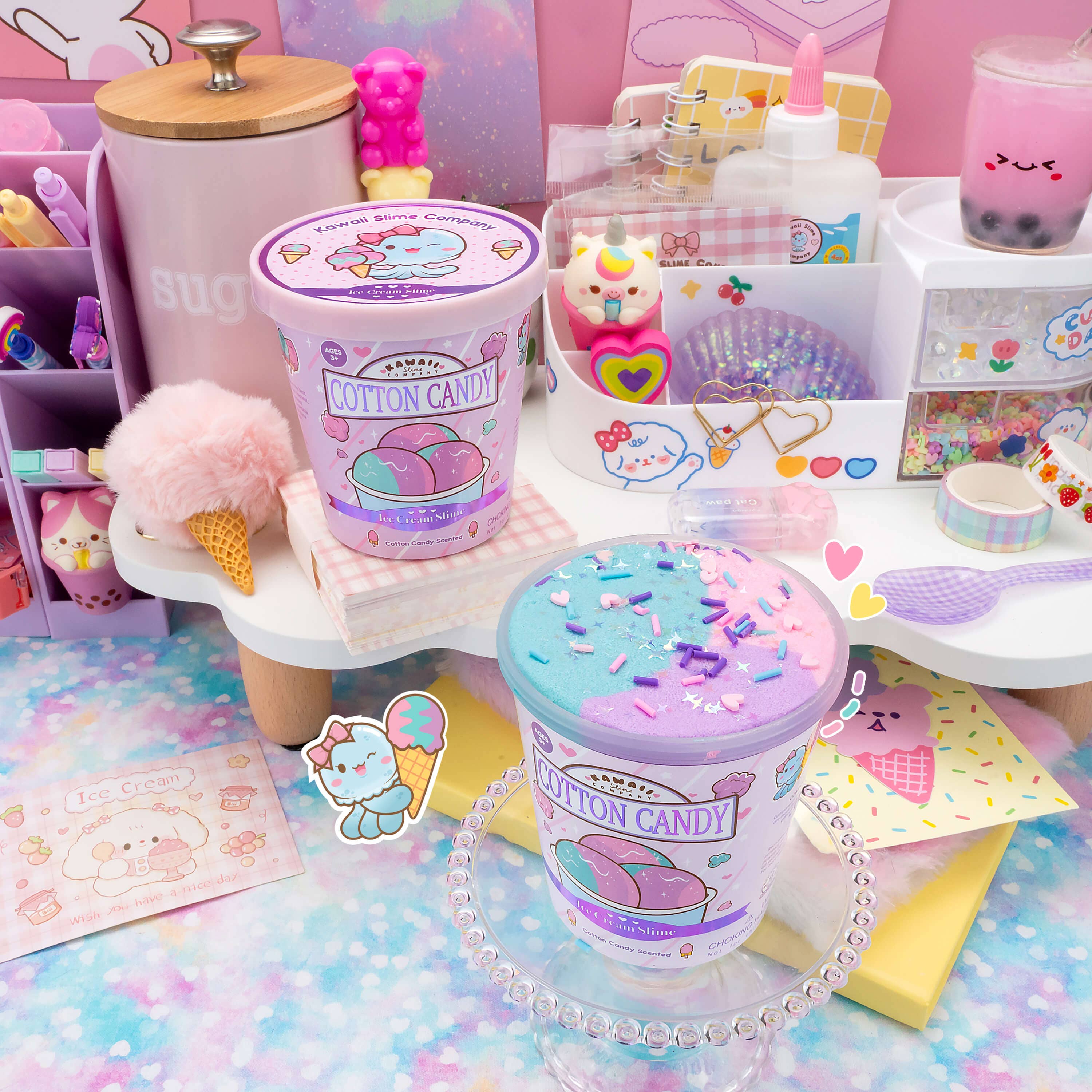 Cotton Candy Scented Ice Cream Pint Slime - Image 5