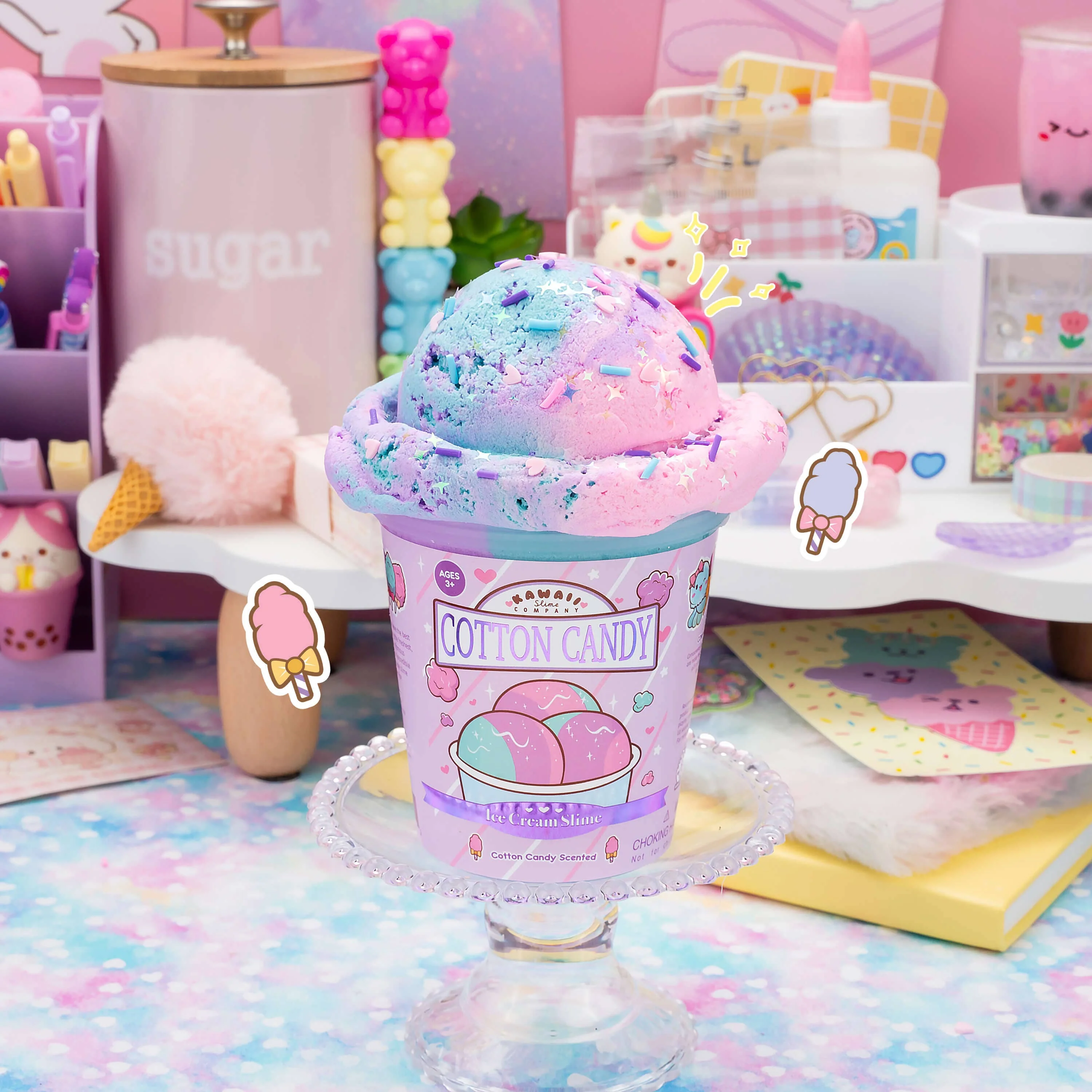 Cotton Candy Scented Ice Cream Pint Slime - Image 6