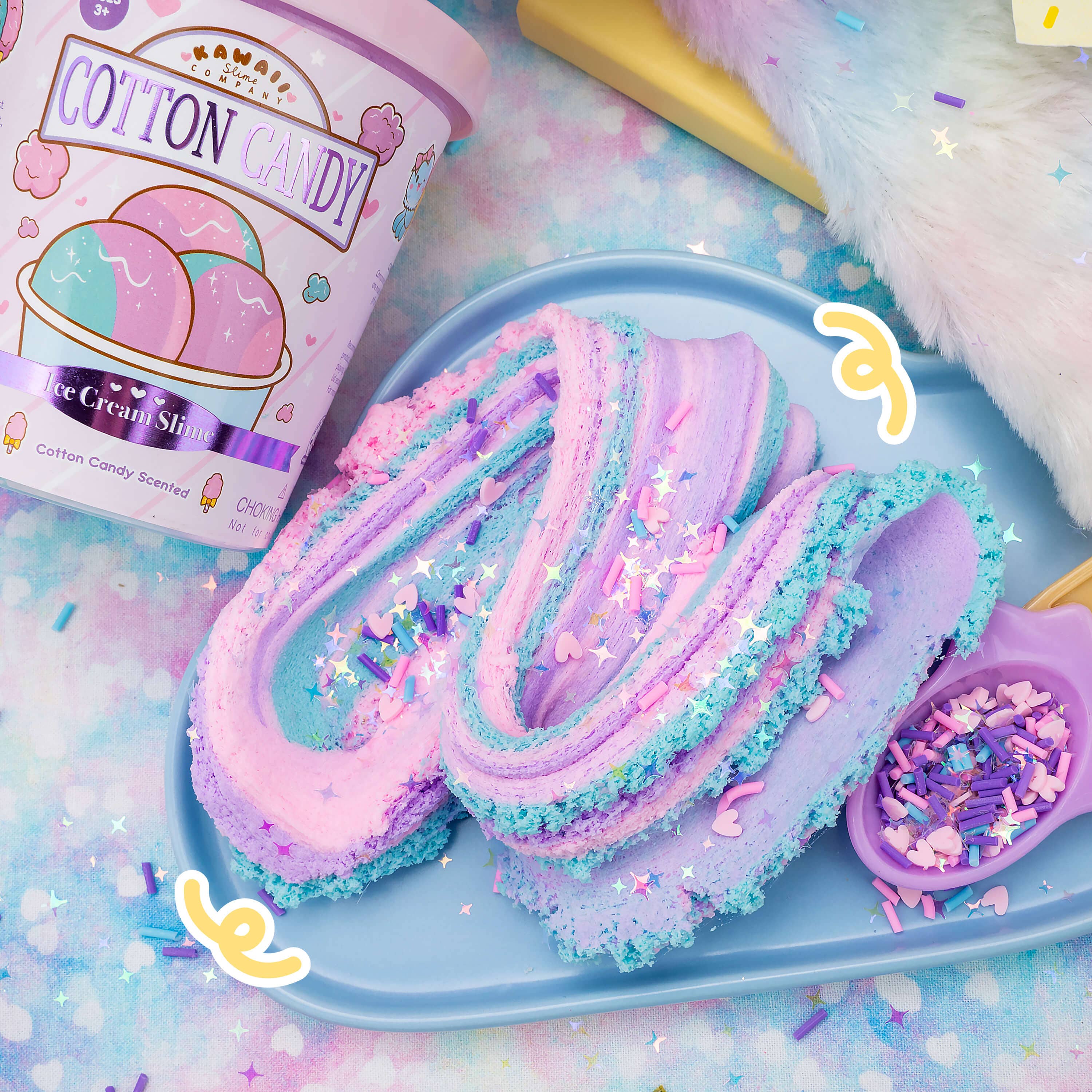 Cotton Candy Scented Ice Cream Pint Slime - Image 8