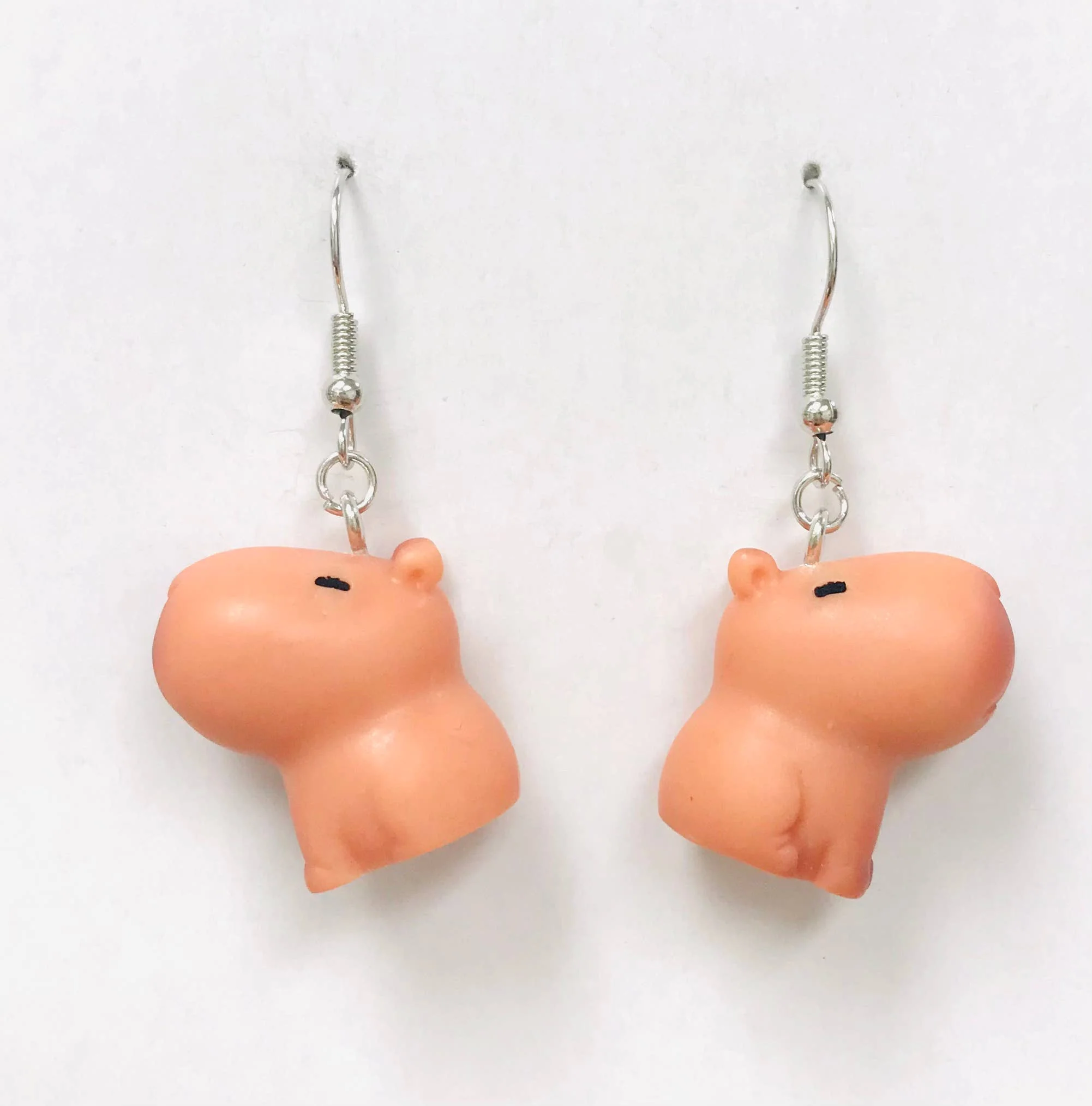 Cute Chubby Capybara Fan Animal Earrings - Image 2