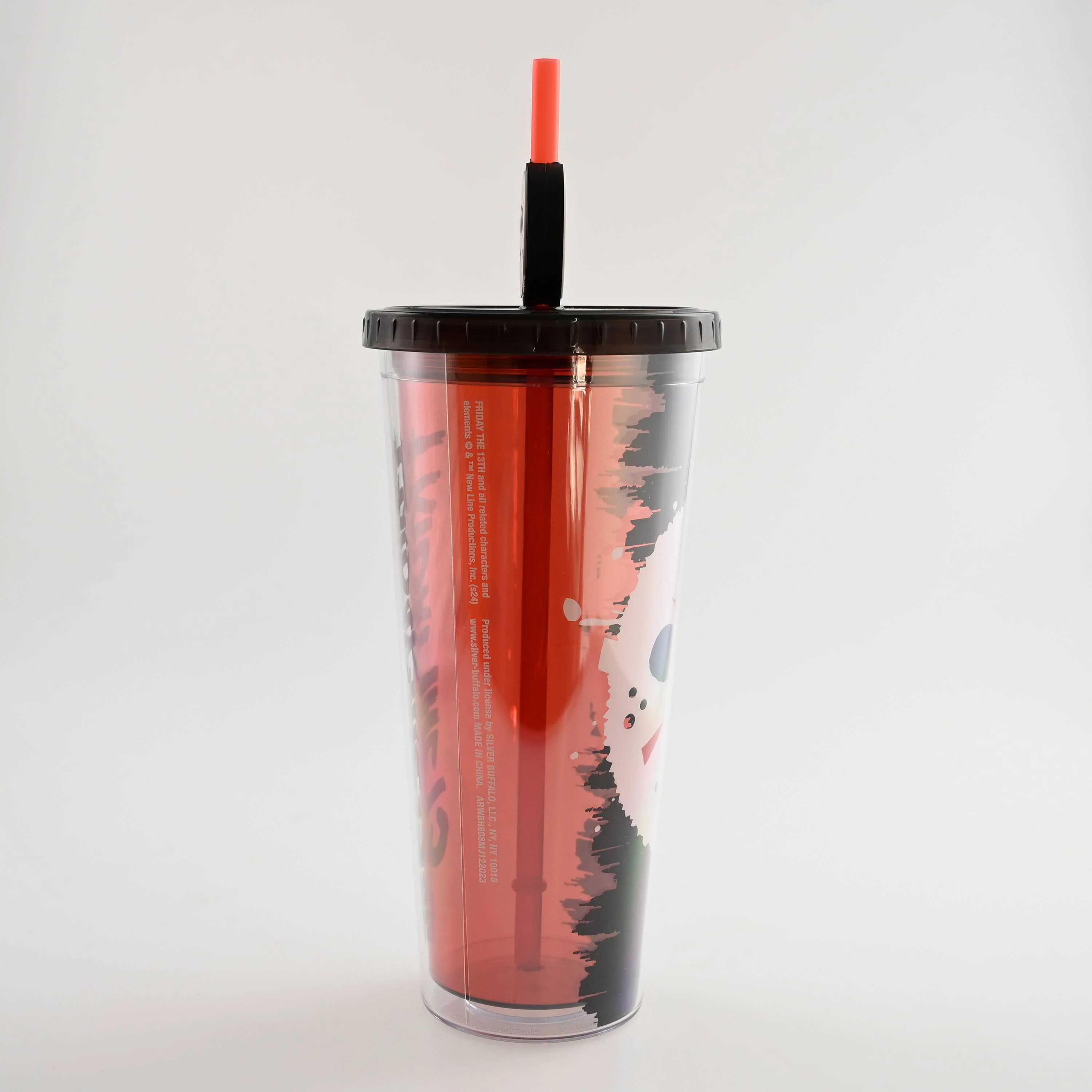 Friday the 13th SPLATTER MASK  24oz Plastic Cold Cup - Image 3