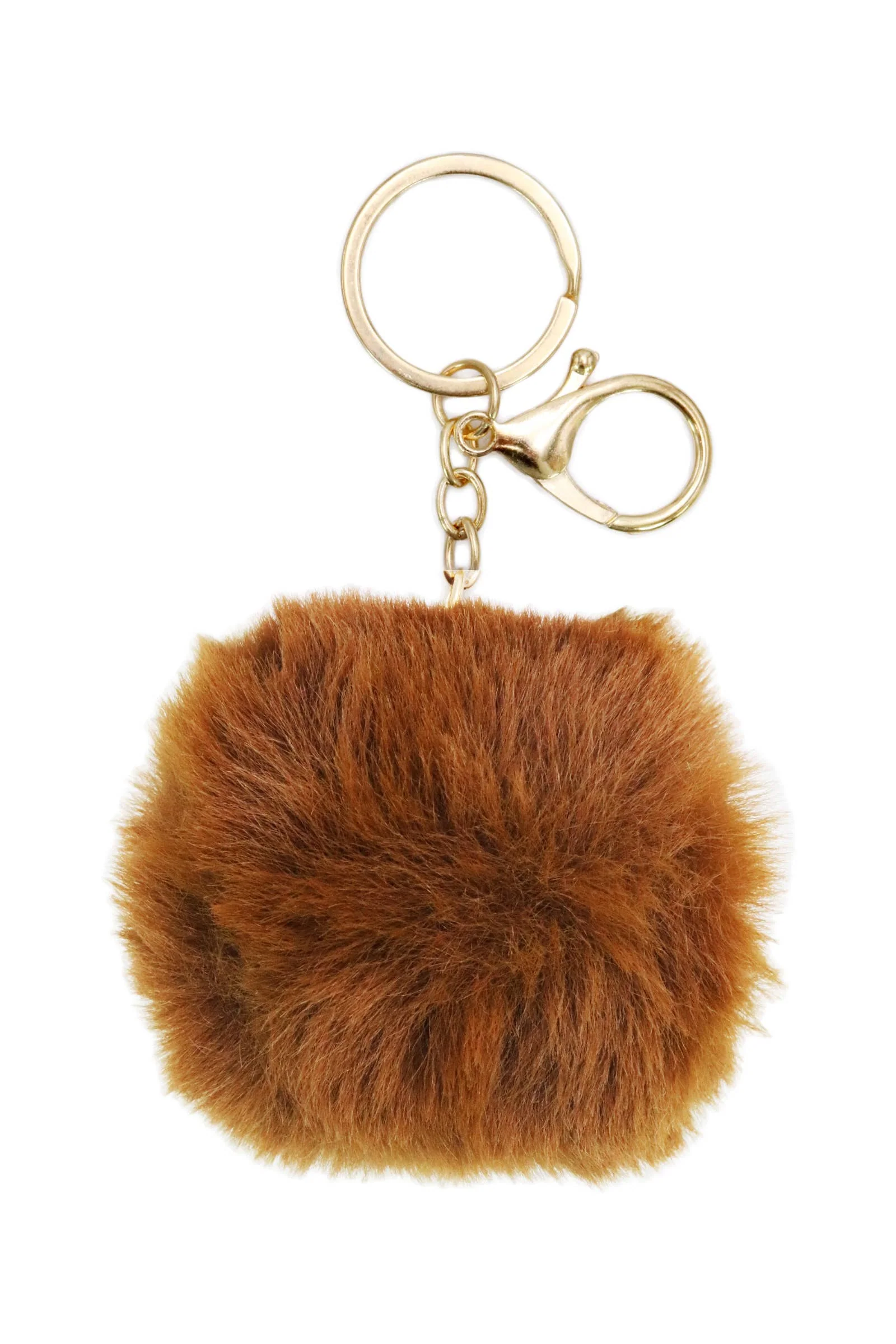 Fuzzy Faux Fur Pom Pom Novelty Key Chain - Image 4