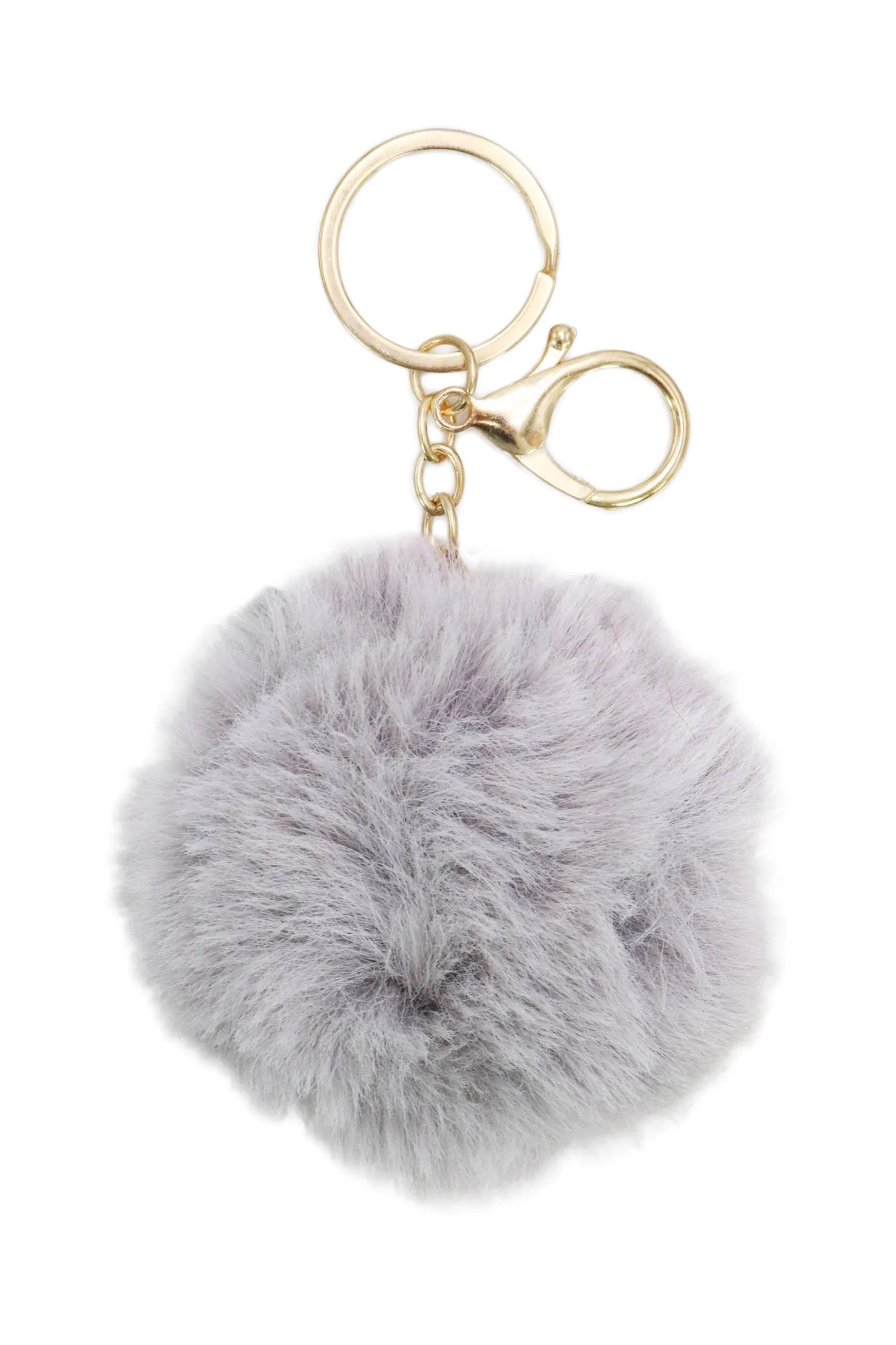 Fuzzy Faux Fur Pom Pom Novelty Key Chain - Image 5