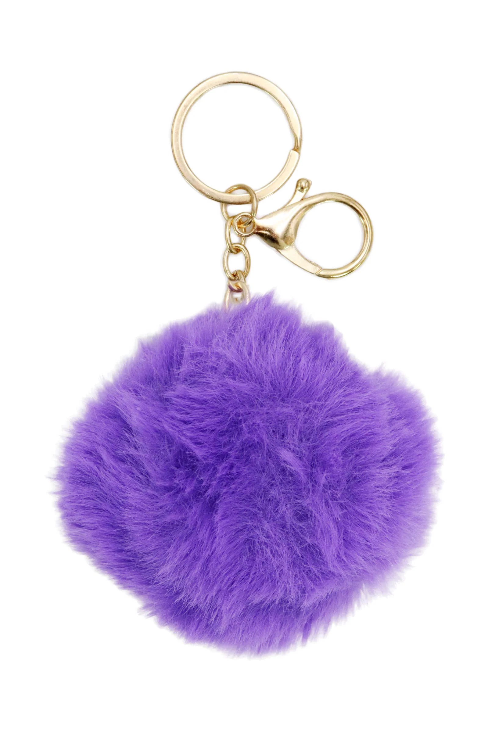 Fuzzy Faux Fur Pom Pom Novelty Key Chain - Image 6