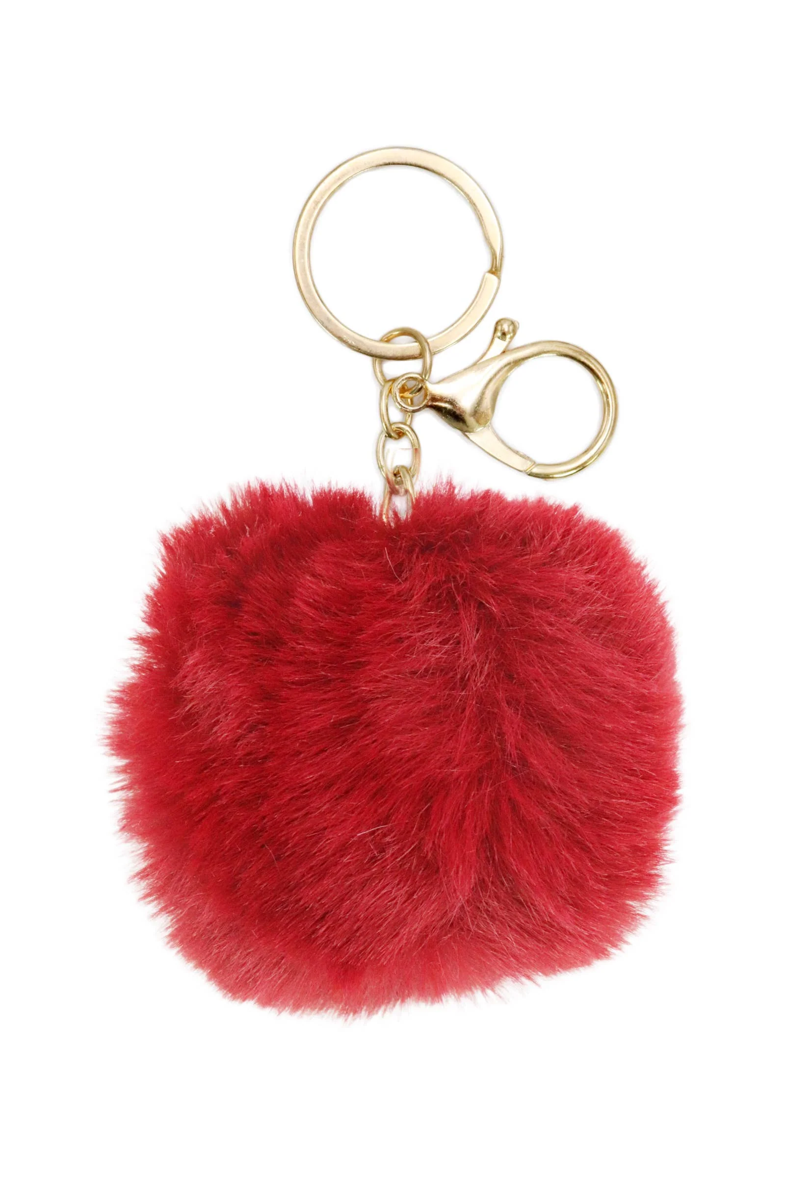 Fuzzy Faux Fur Pom Pom Novelty Key Chain - Image 7