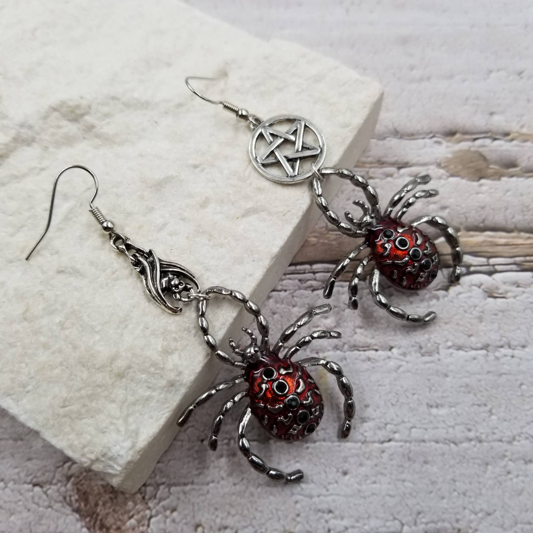 Halloween Spider Queen Earrings - Image 2