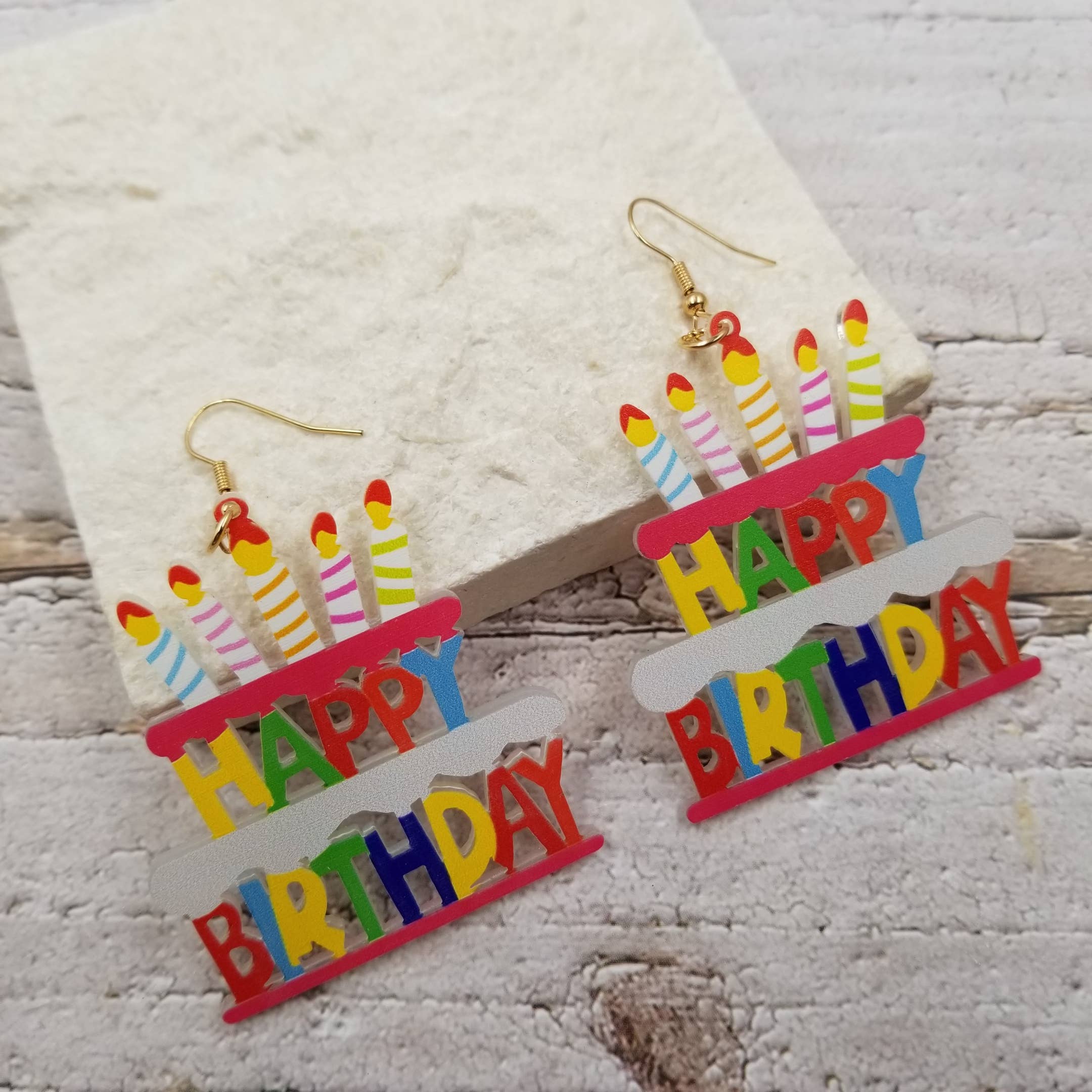 Happy Birthday Party Cake Earrings - Image 2