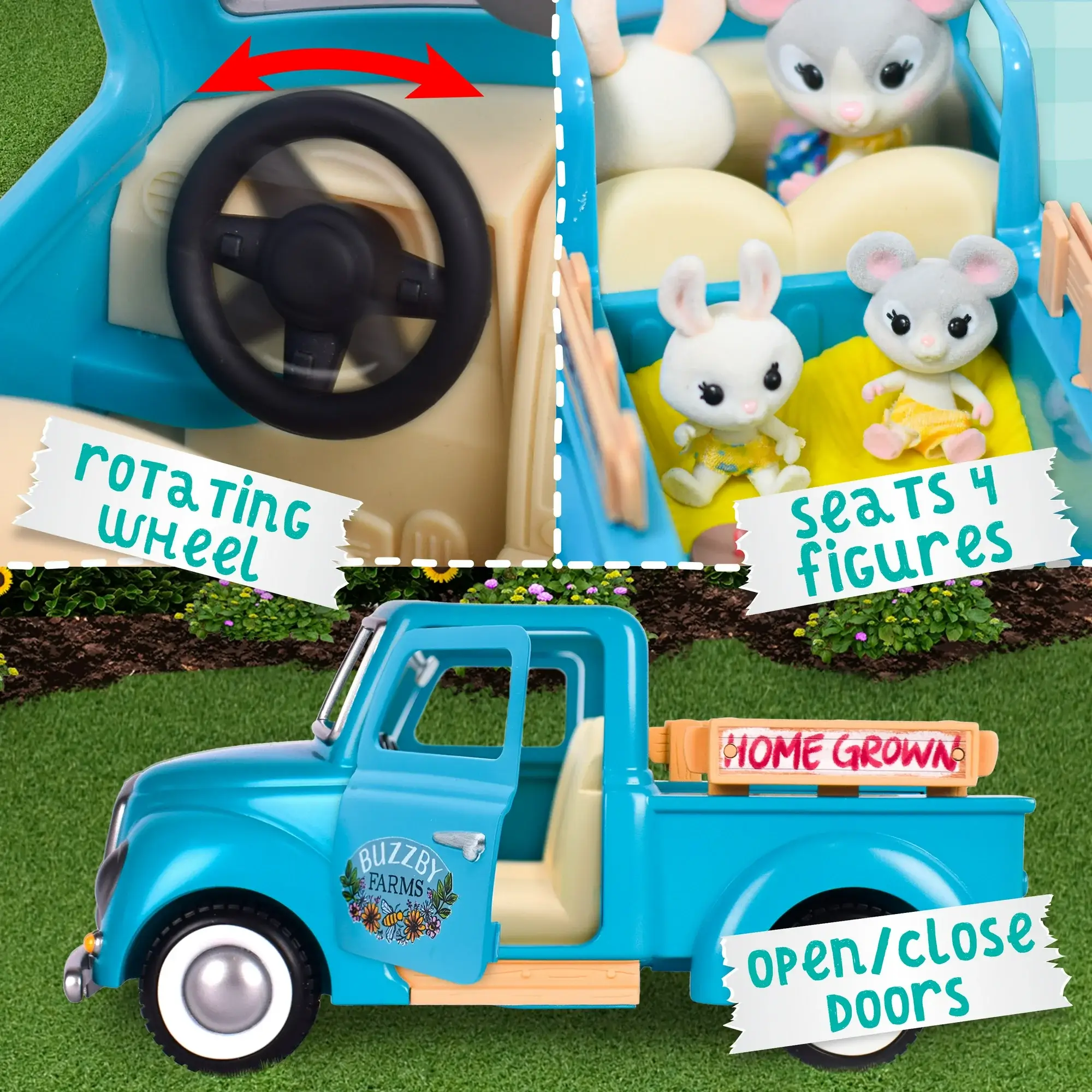 Honey Bee Acres Buzzby Farm Truck Playset with figurine - Image 4