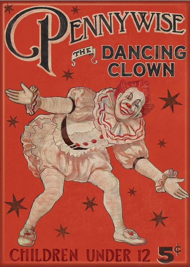 IT Welcome to Derry Pennywise Vintage Poster Magnet