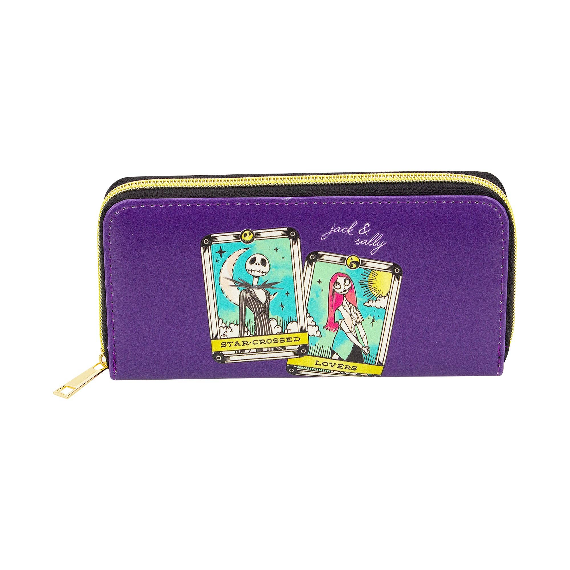Jack And Sally Star Crossed Lovers Tarot Zip Around Wallet, Purple - Image 5