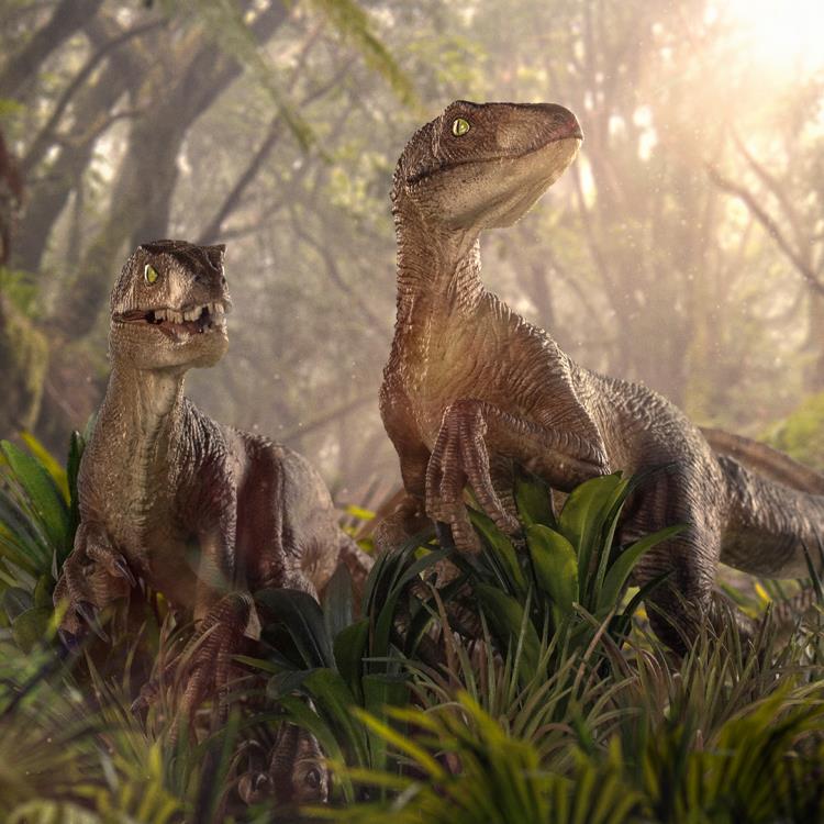 Jurassic Park Just The Two Raptors 1/10 Deluxe Art Scale Limited Edition Statue - Image 13