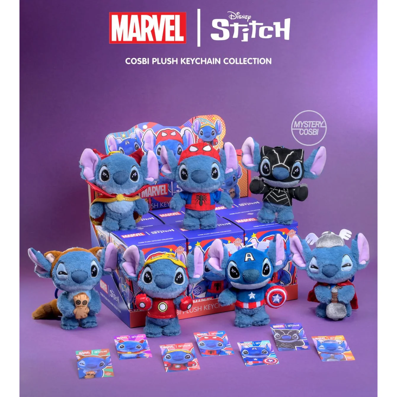 Marvel Stitch Cosbi Plush Keychain Collection - Image 3