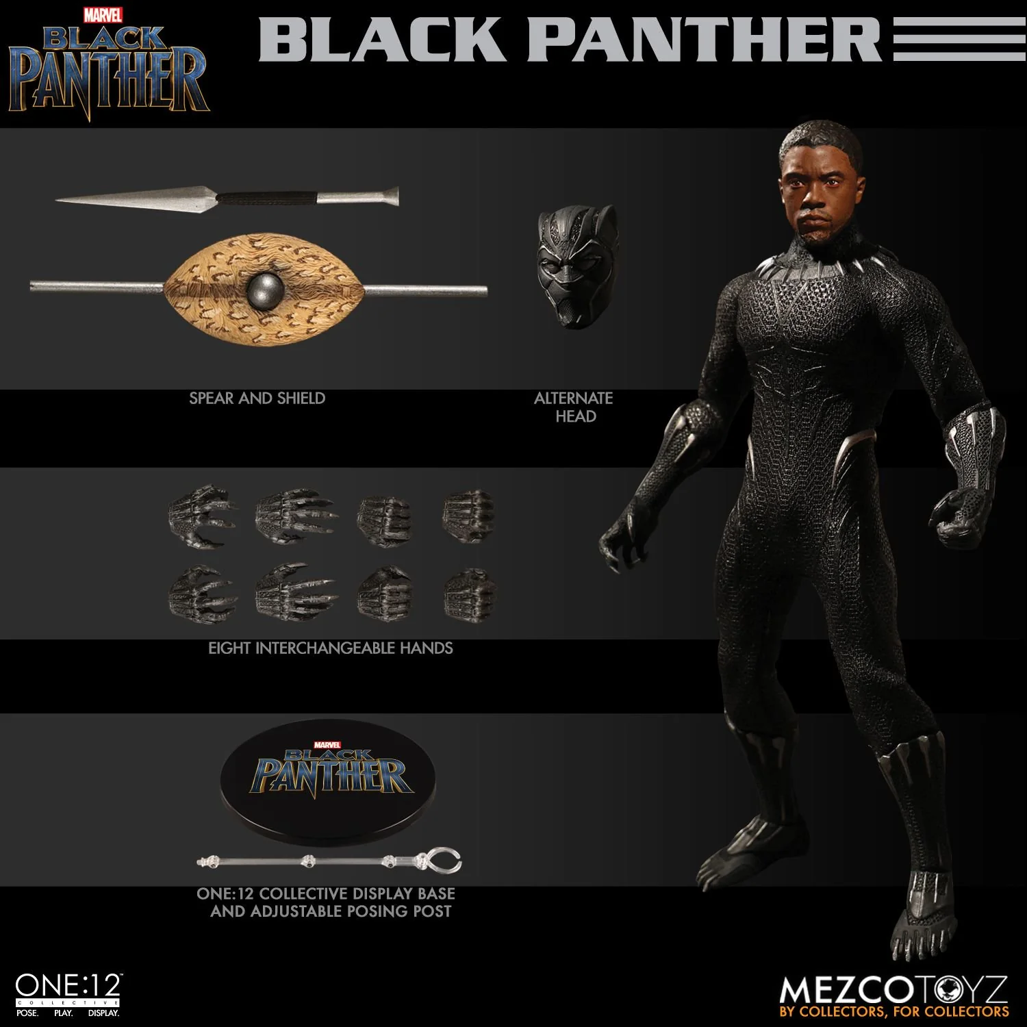 Mezco Toyz One:12 Collective Marvel Black Panther Action Figure - Image 2