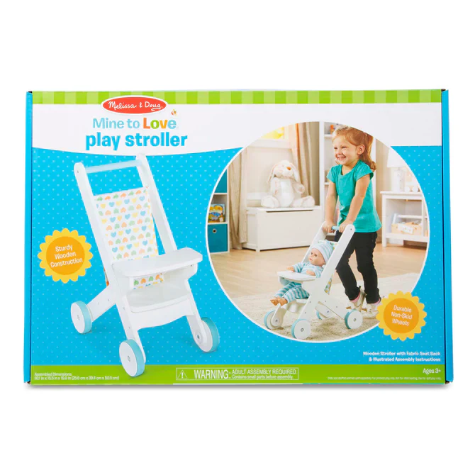 Mine to Love Wooden Play Stroller - Image 2
