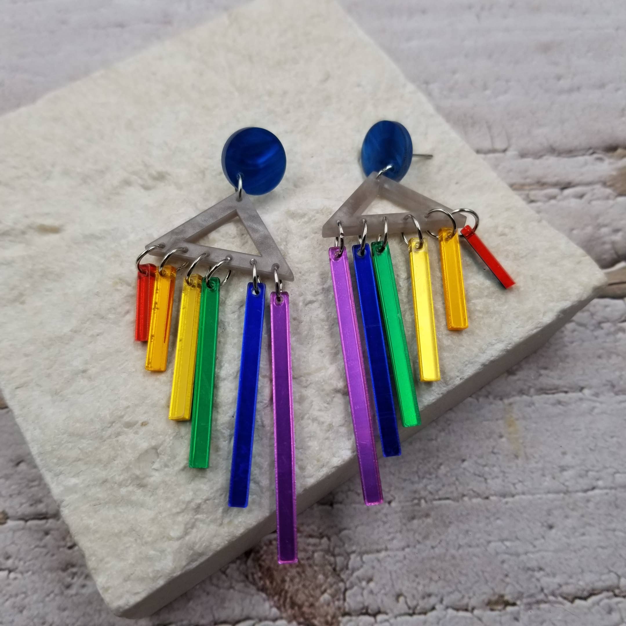 Music Festival  Rainbow Bar Earrings - Image 2