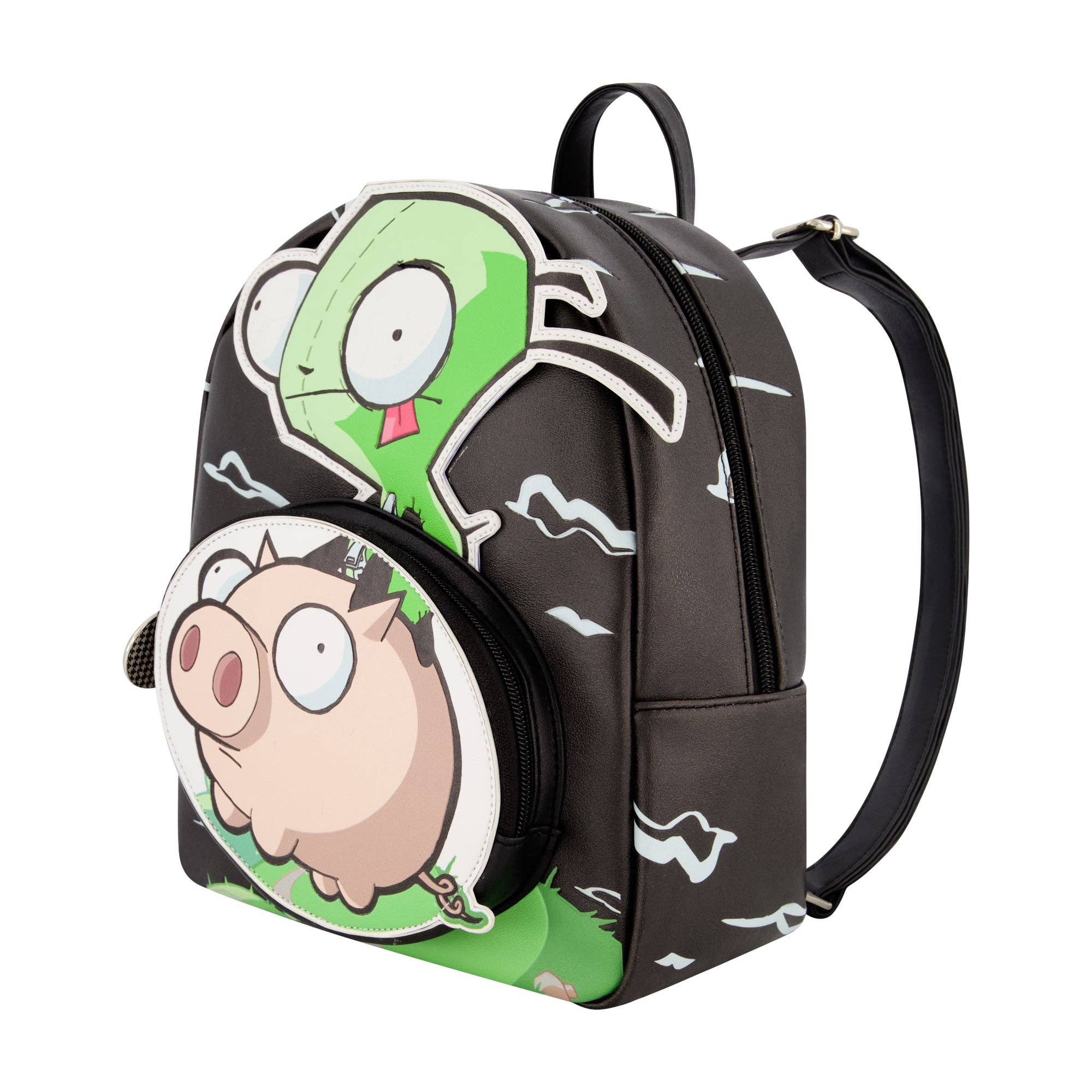 Nickelodeon Invader Gir On Pig Mini Backpack, Black - Image 3