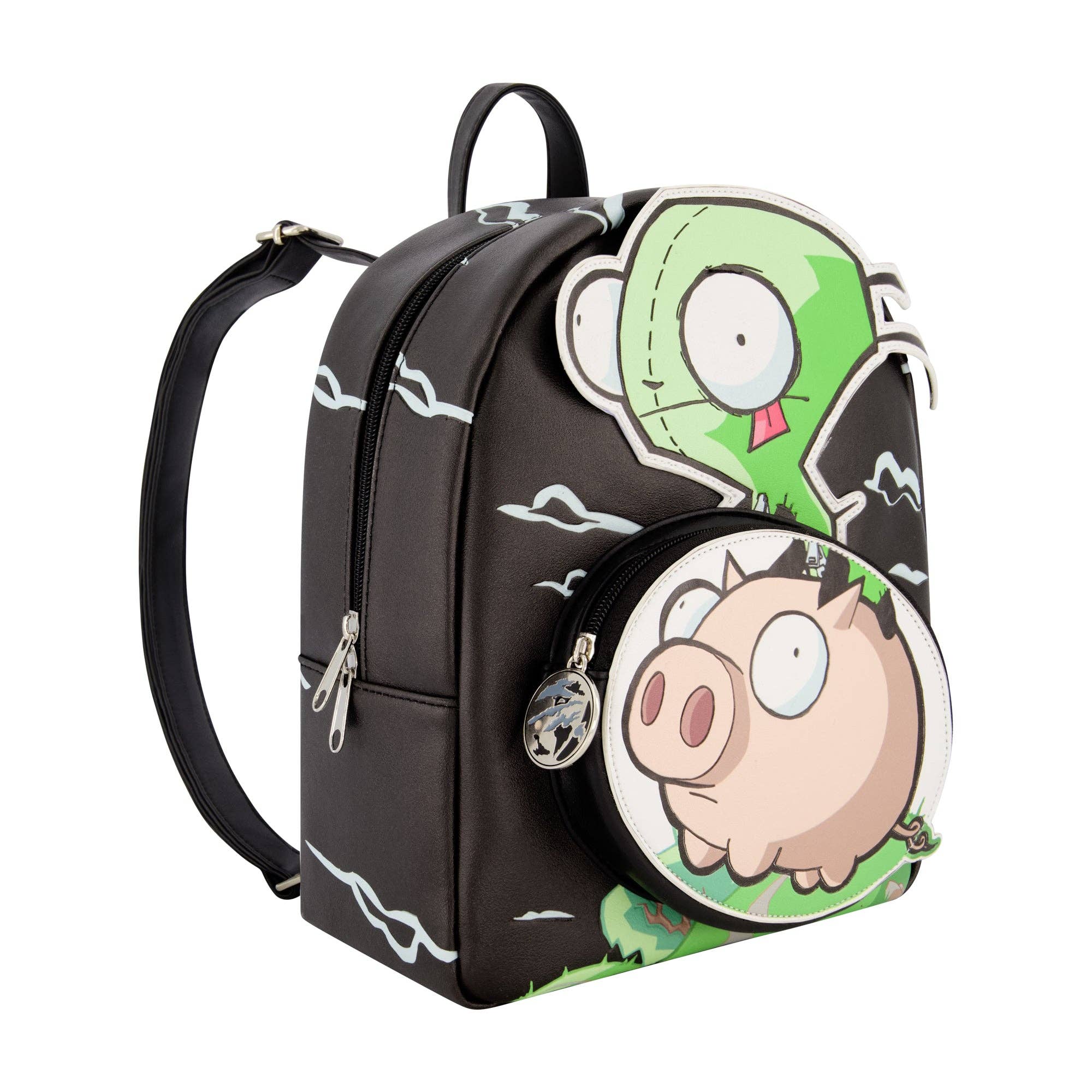 Nickelodeon Invader Gir On Pig Mini Backpack, Black - Image 4