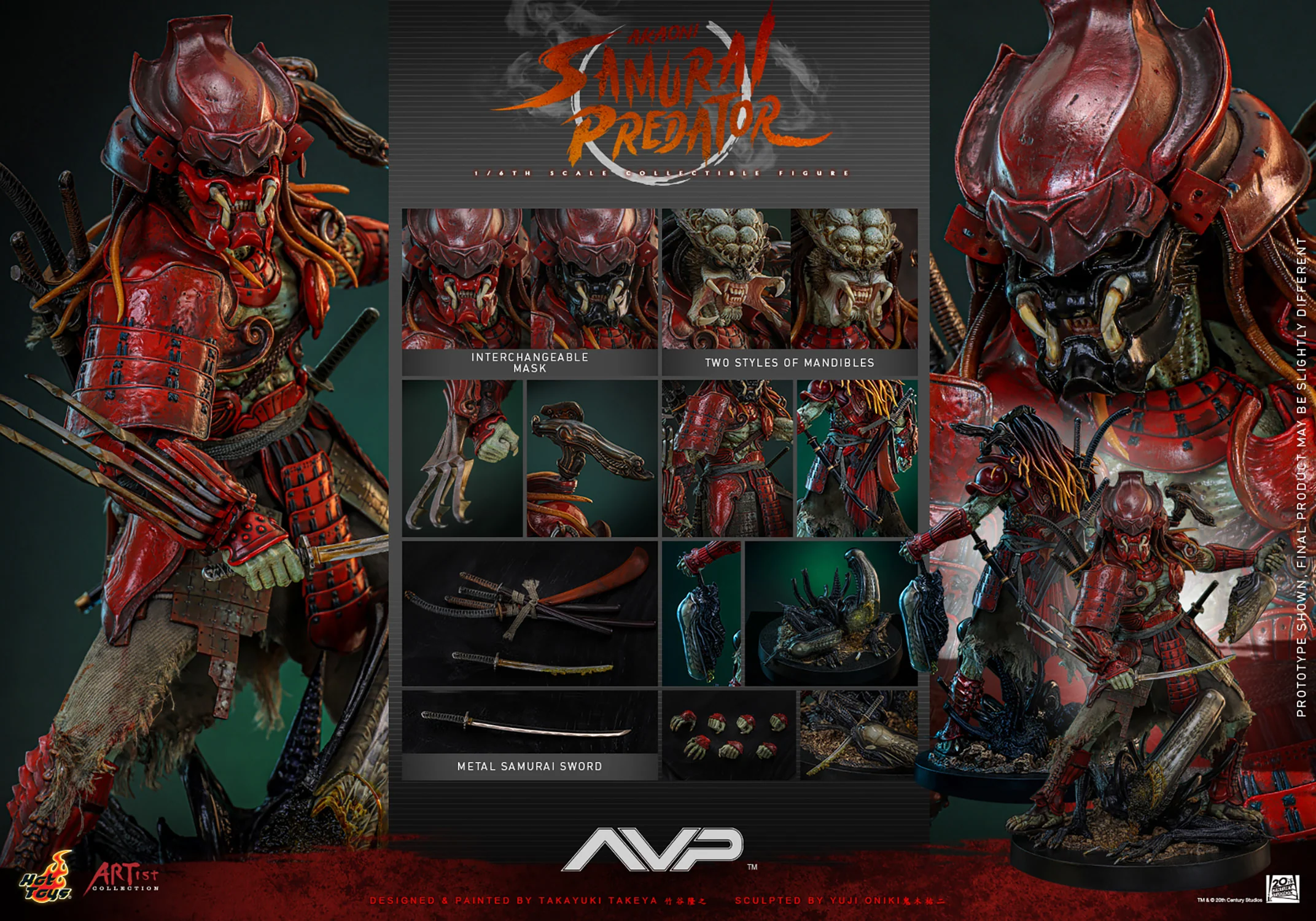 Akaoni Samurai Predator Sixth Scale Figure - Image 2