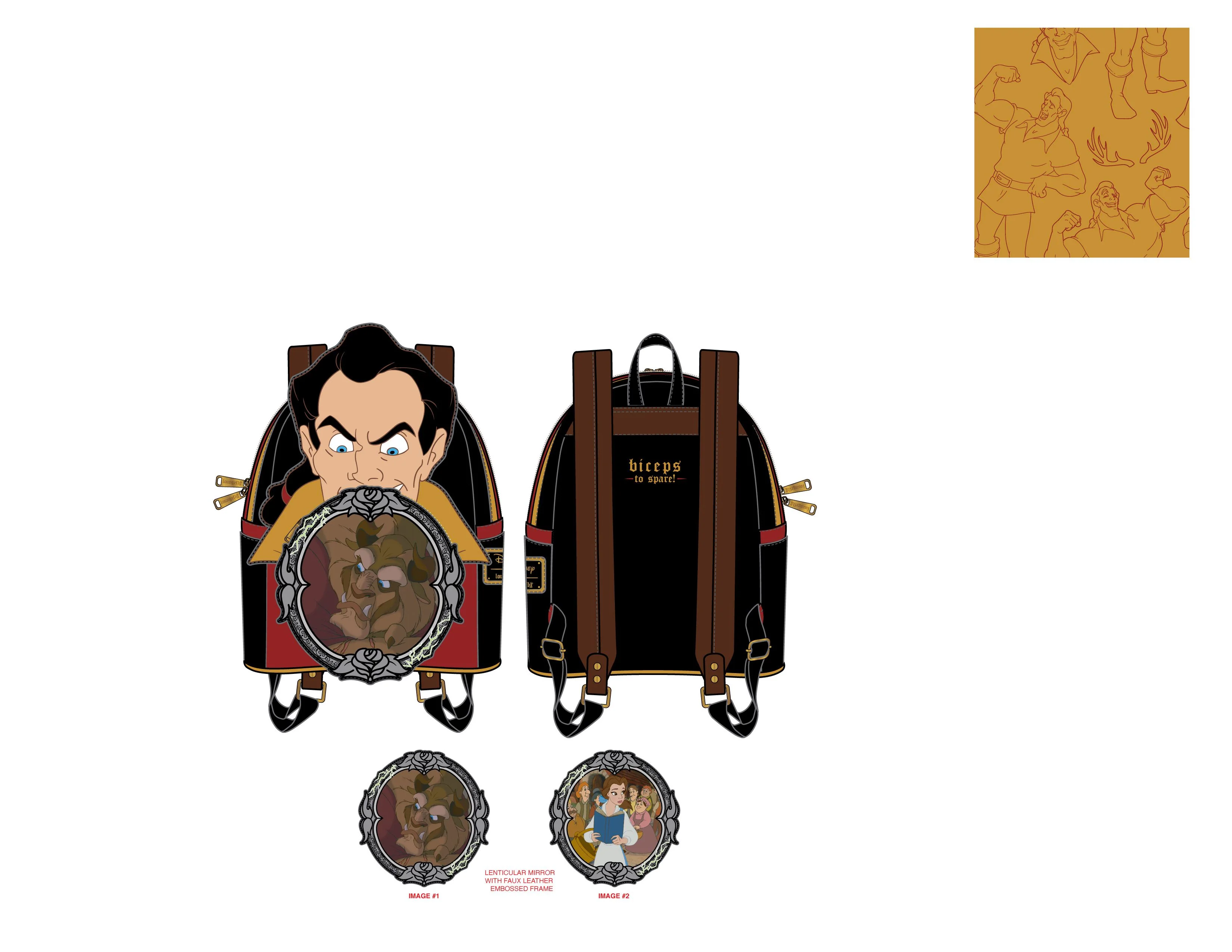 CLEARANCE Disney Villains Gaston Mini Backpack Loungefly - Image 2