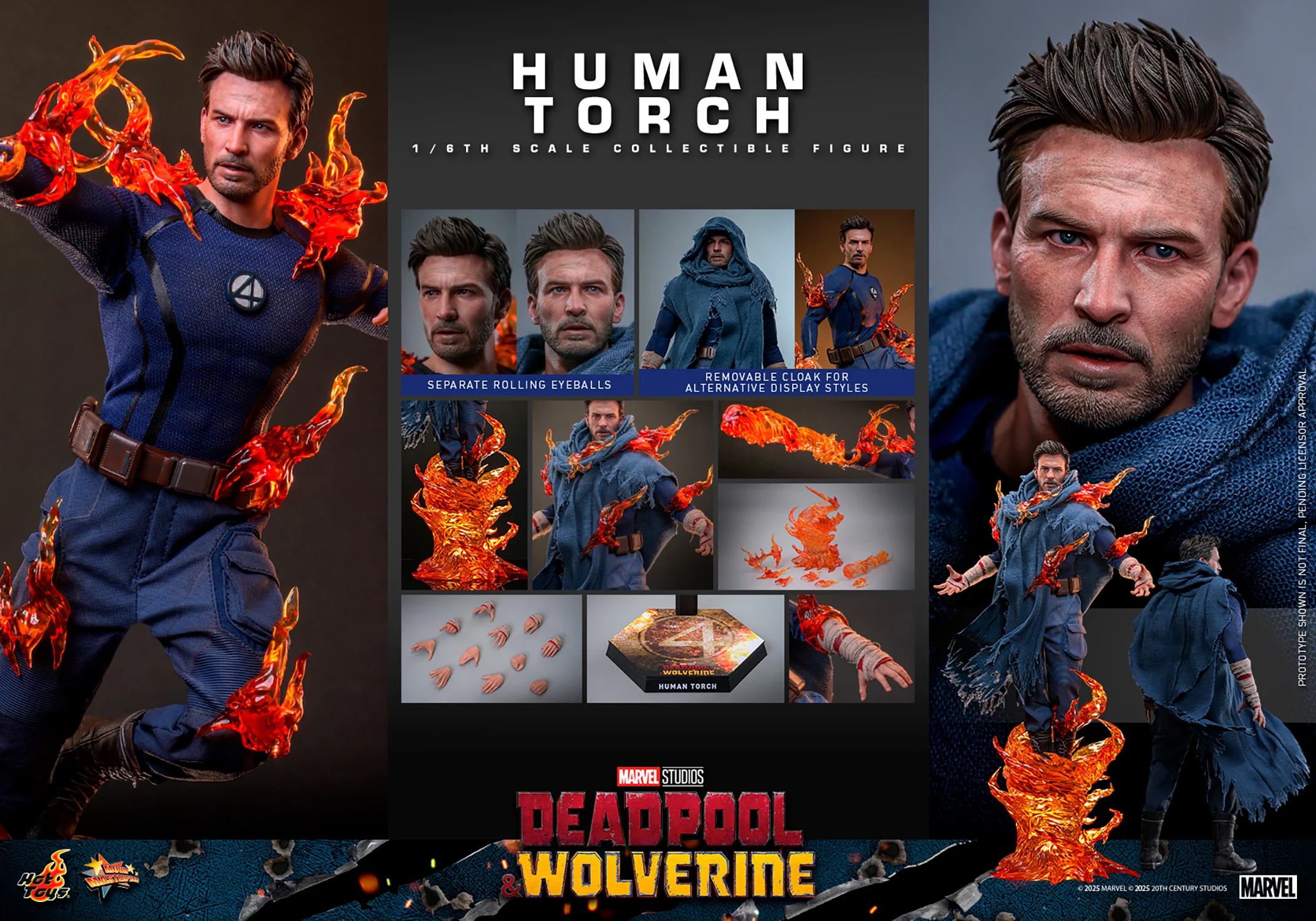 PRE-ORDER Human Torch Sixth Scale Figure Hot Toys - Image 2
