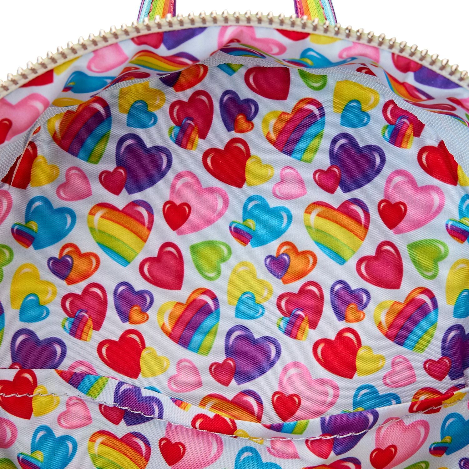 Loungefly Lisa Frank Logo Heart Detachable Rainbow Bag Mini Backpack - Image 4